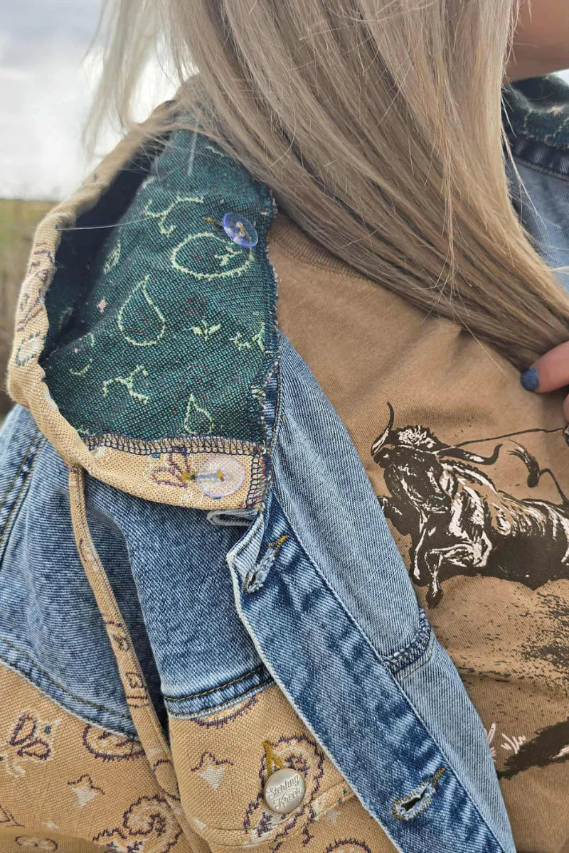 Bandana Country Denim Shacket by Sterling Kreek - BFF Here