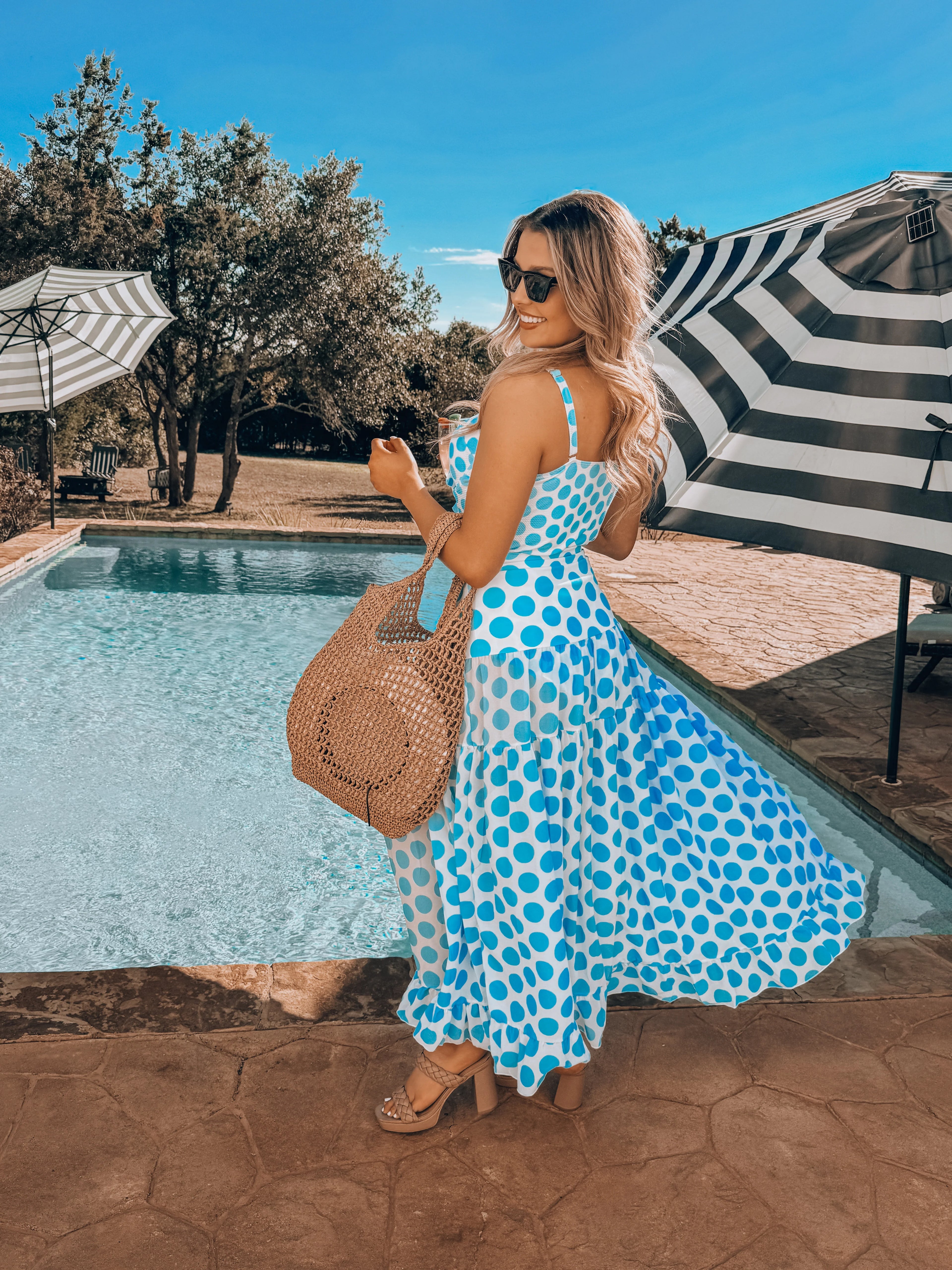 dolce vita blue dress One Shoulder Blue Maiolica Dress by Dolce Vita Chic X Large