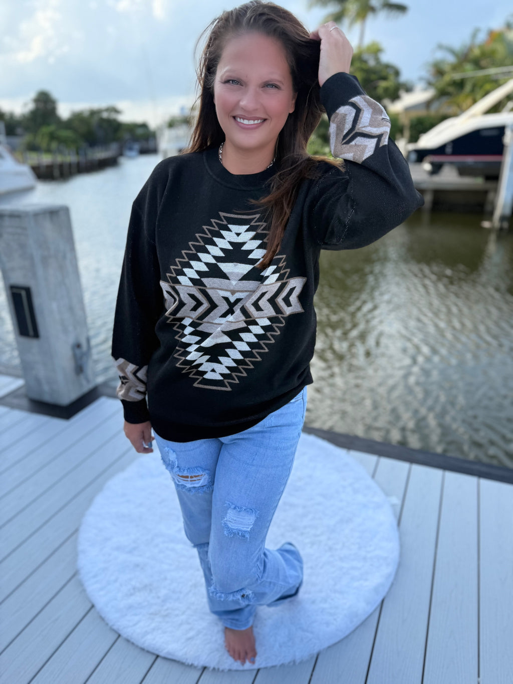 Night Aztec Sweater by Sterling Kreek - BFF Here
