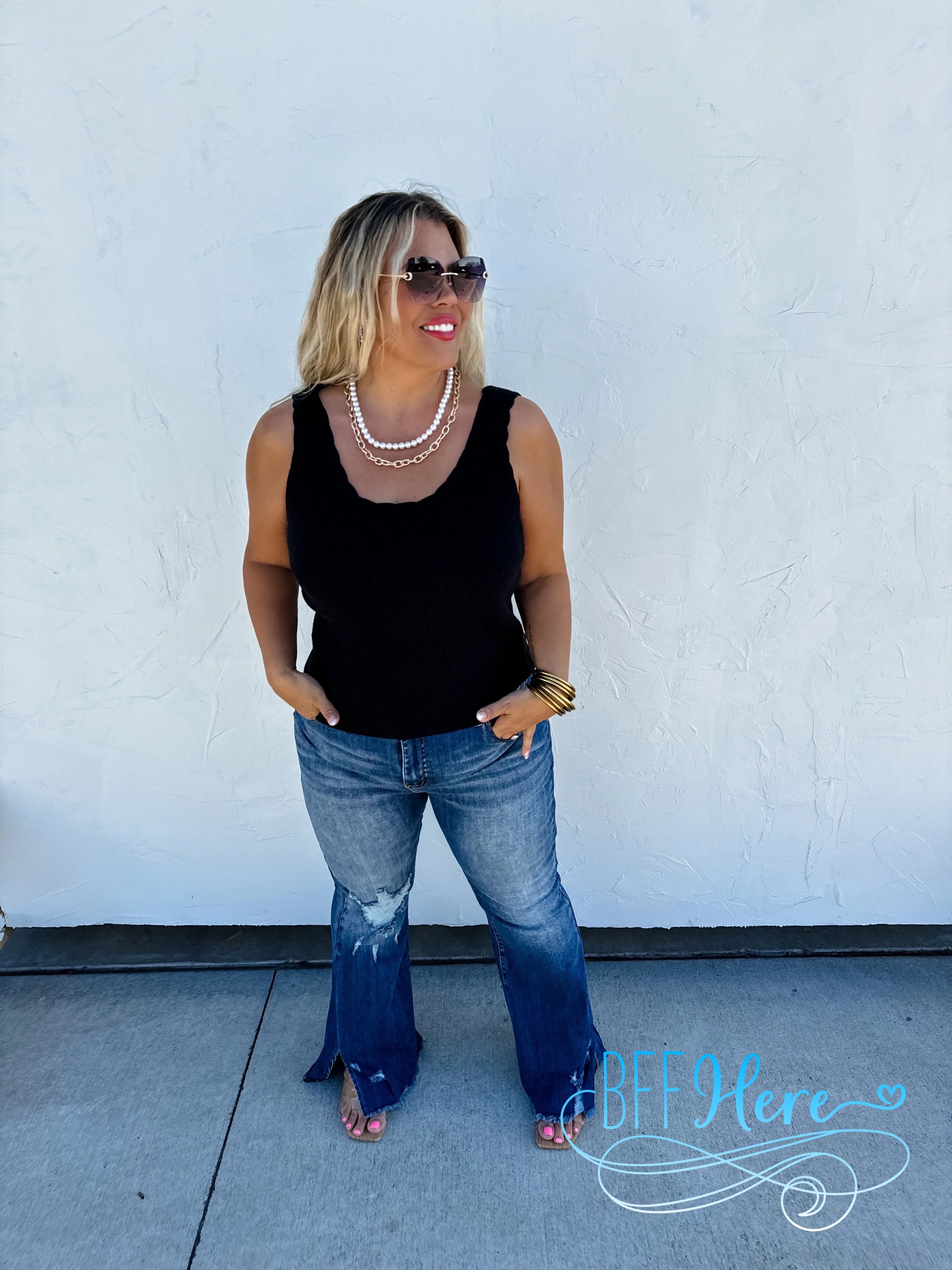 PREORDER: Lillian Scalloped Knit Tank by Blakeley / Choice of Color (Ships Beginning of May) - BFF Here