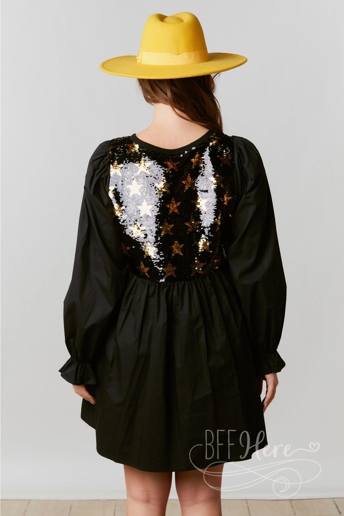 Stellar Elegance: Dazzling Star Sequin Cocktail Dress - BFF Here