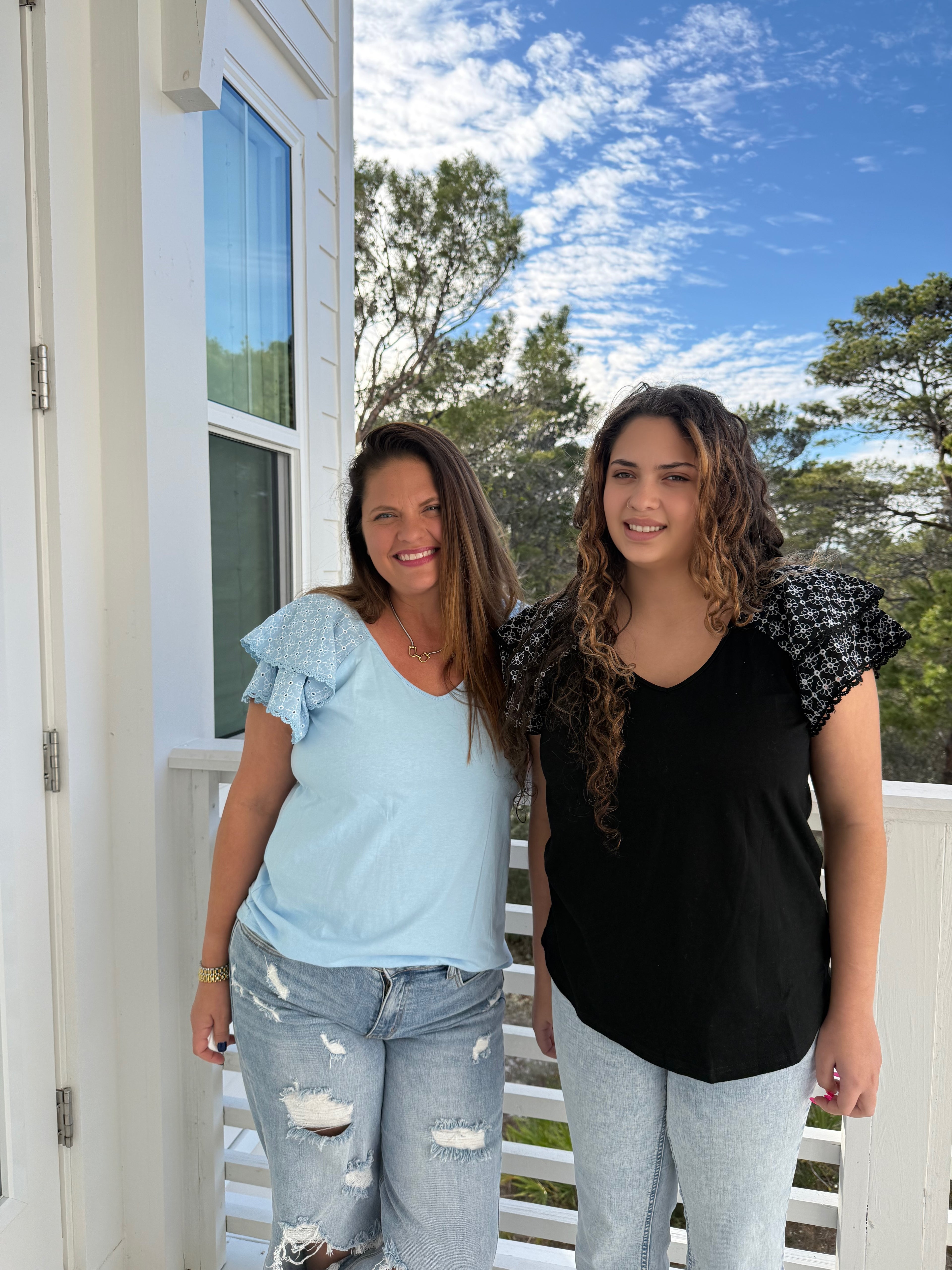 Double Ruffle Sleeve W/ Embroidery Detail Top by Sew In Love (Ships 2-3 weeks) - BFF Here