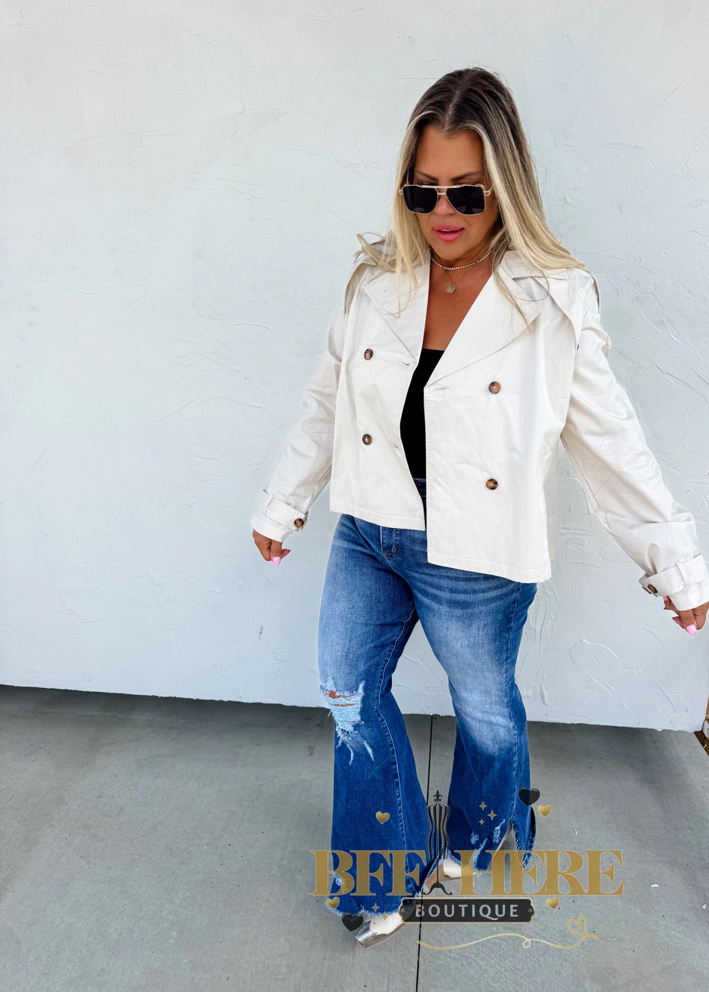 Rossi Crop Trench Coat by Blakeley - BFF Here