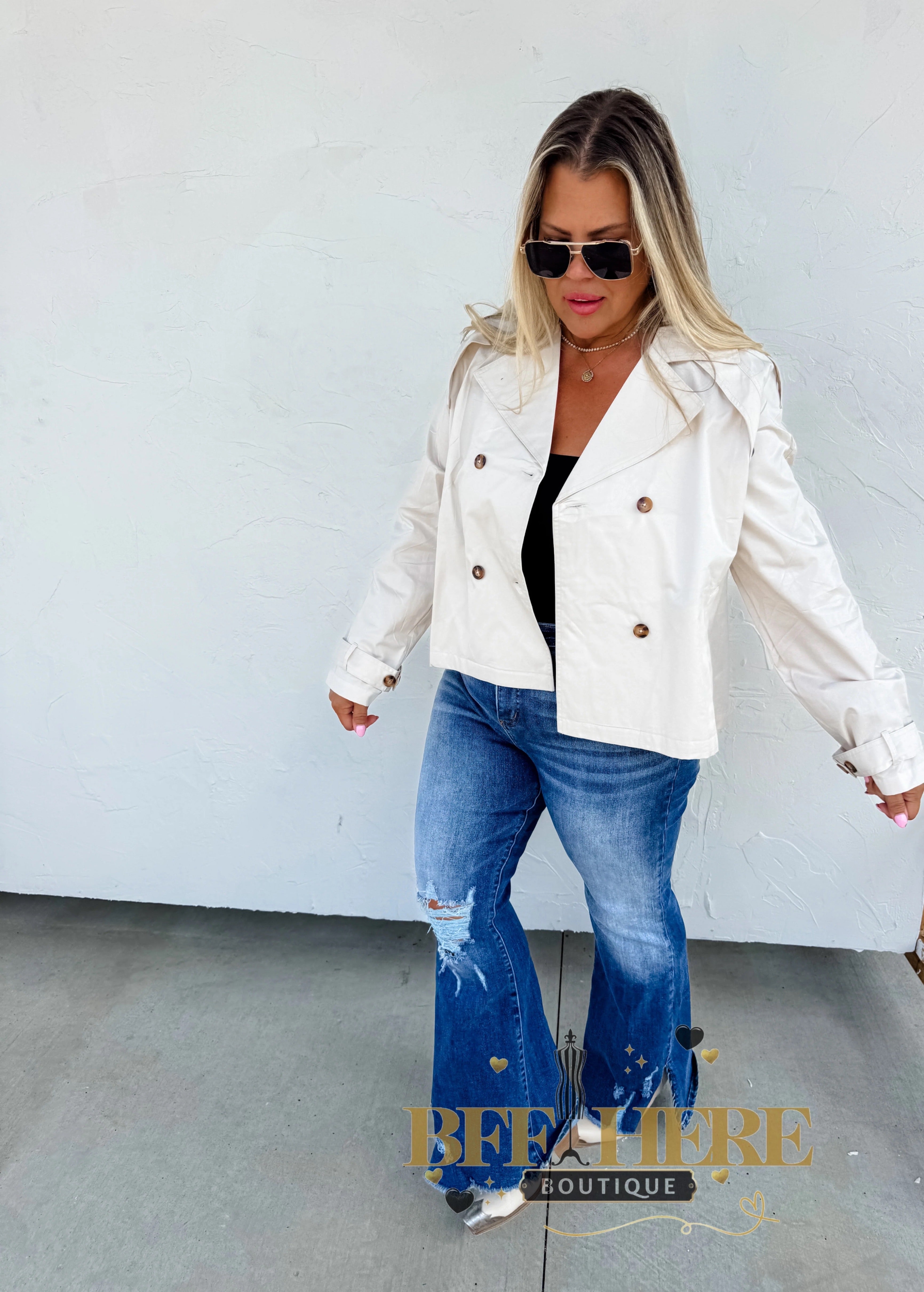 Rossi Crop Trench Coat by Blakeley - BFF Here