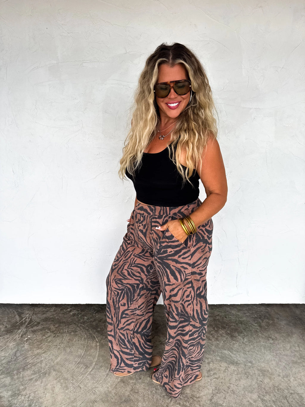 PREORDER: Haddie Zebra Wide Leg Pants by Blakeley (ETA: Beginning of November) - BFF Here