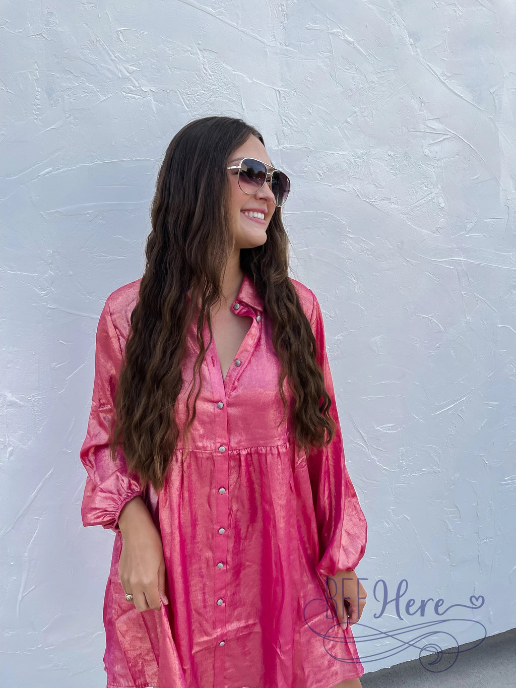 Twinkle & Shine: Metallic Babydoll Dress - BFF Here