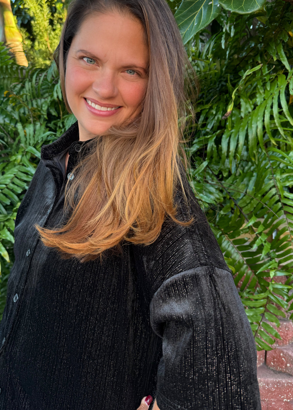 Prim Button Up Velvet Top by Jess Lea / Black - BFF Here