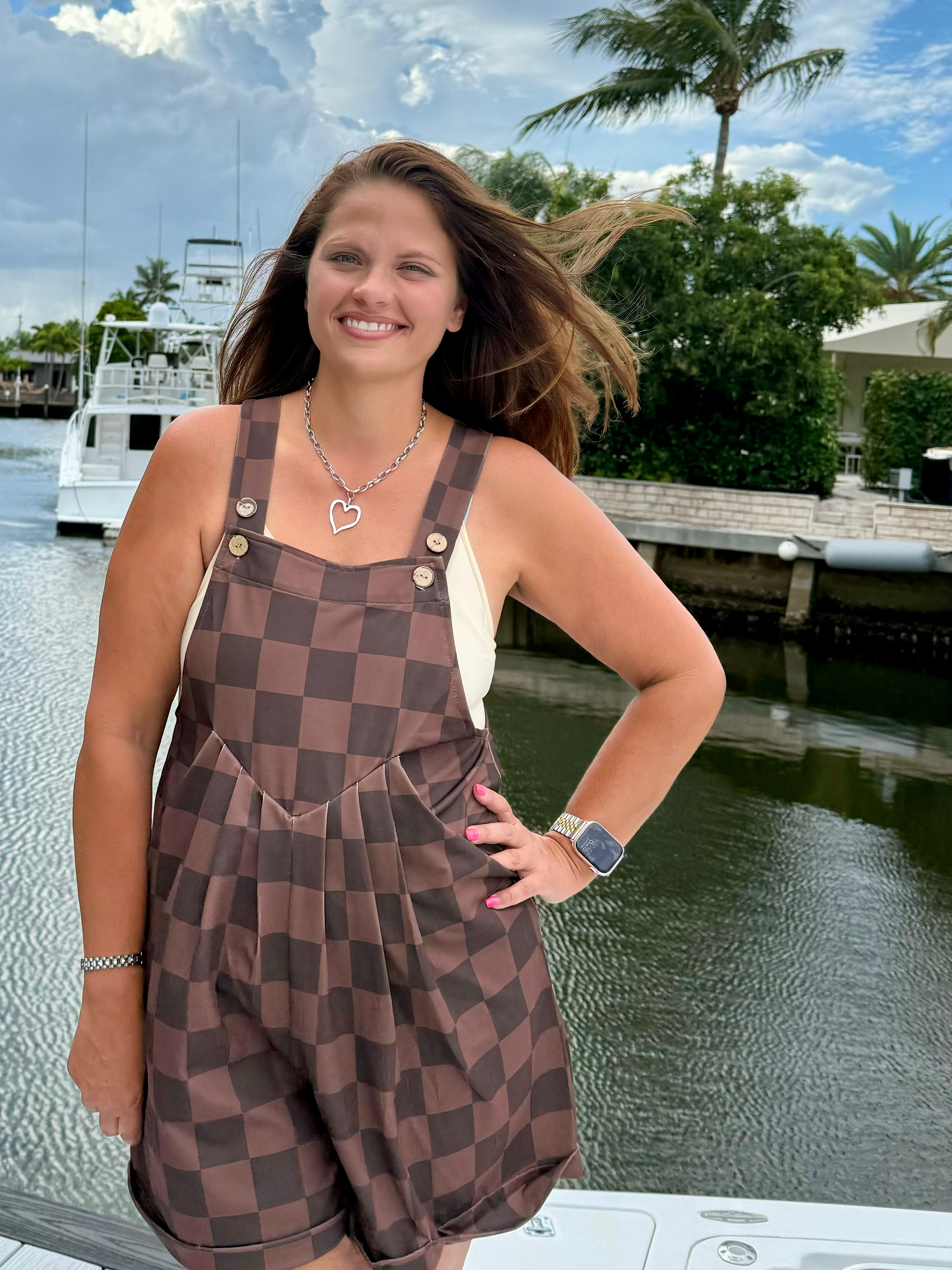 Everyday Overall Shorts- Chocolate Checkered by Jess Lea - BFF Here