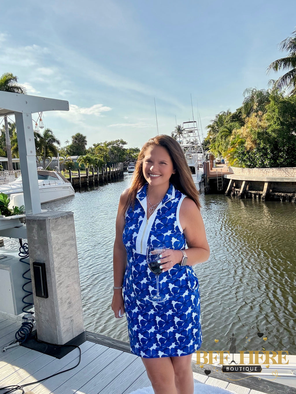 Everyday Zipper Dress / Blue Floral by Jess Lea - BFF Here