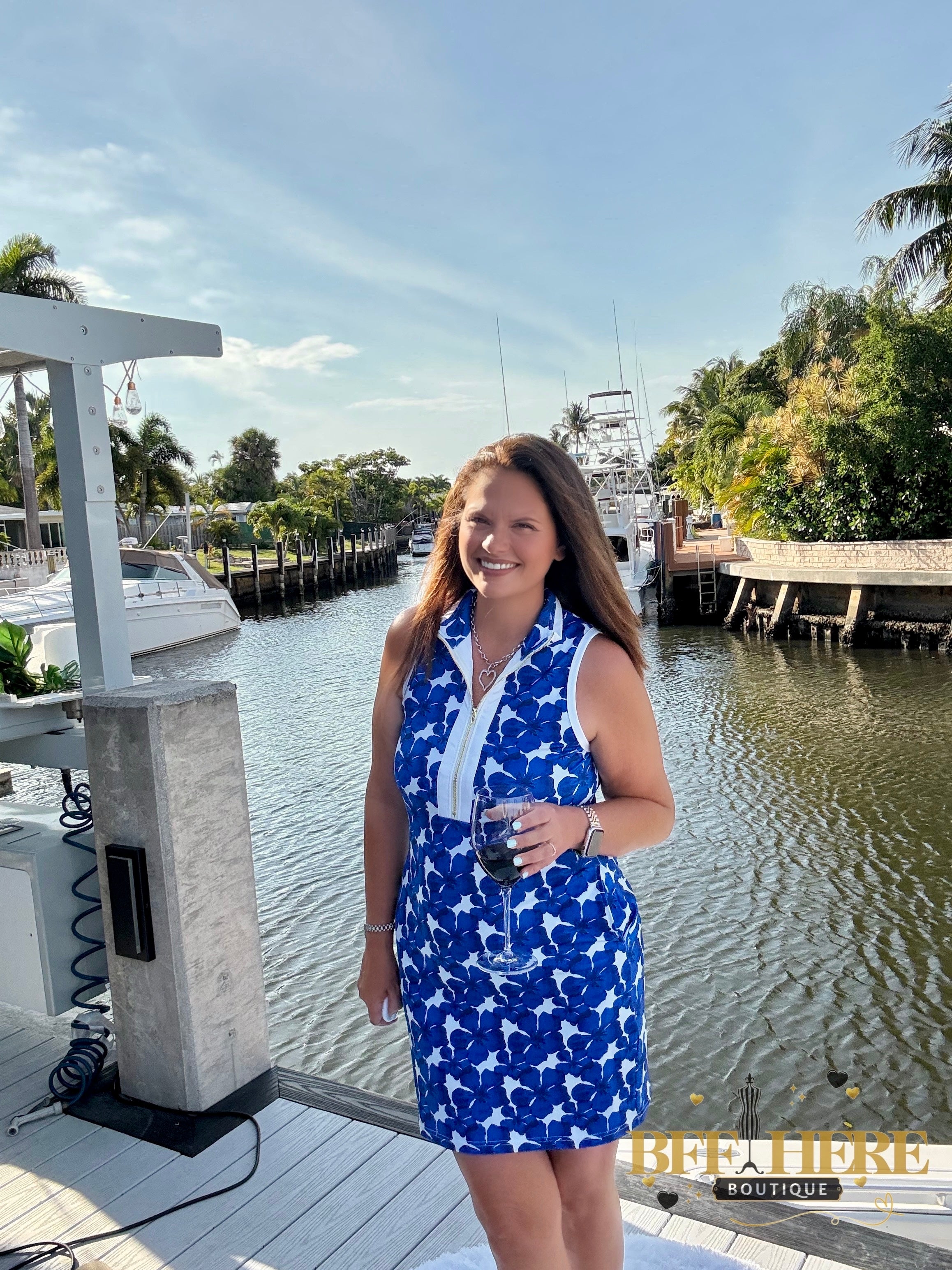 Everyday Zipper Dress / Blue Floral by Jess Lea - BFF Here