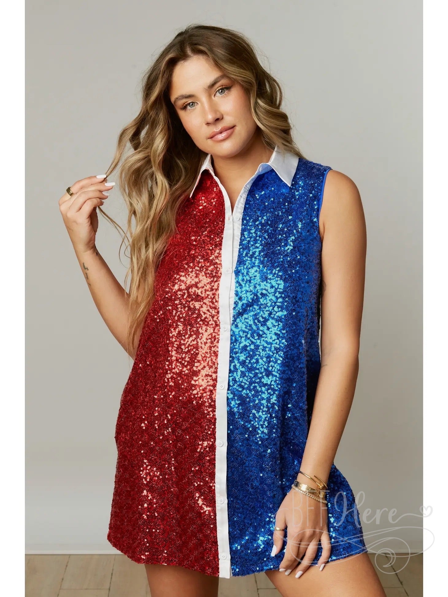 Dazzle in Color: Sequin Block Party Mini Dress - BFF Here