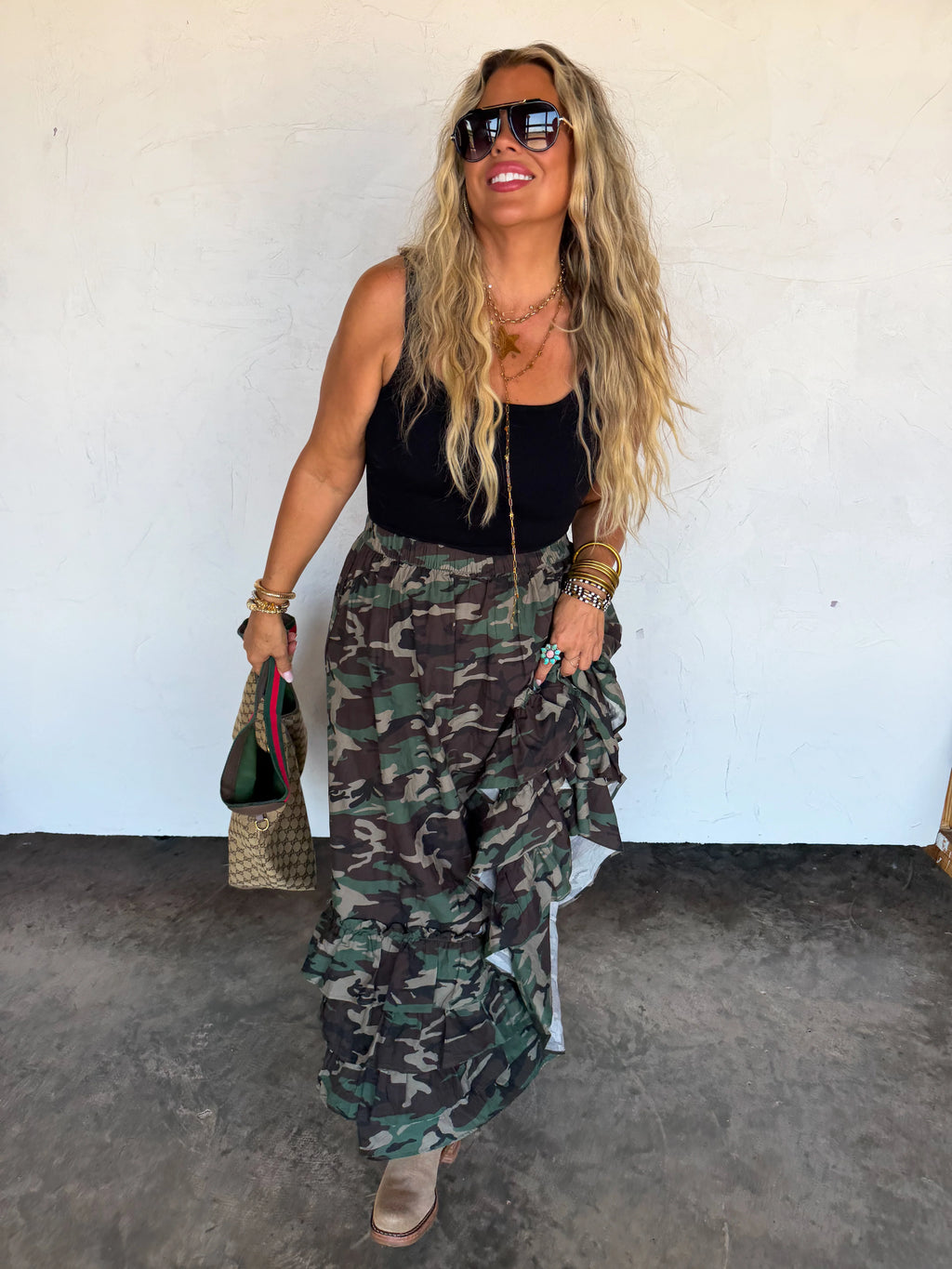 PREORDER: Hidden Gem Camo Maxi Skirt by Blakeley (ETA: November)