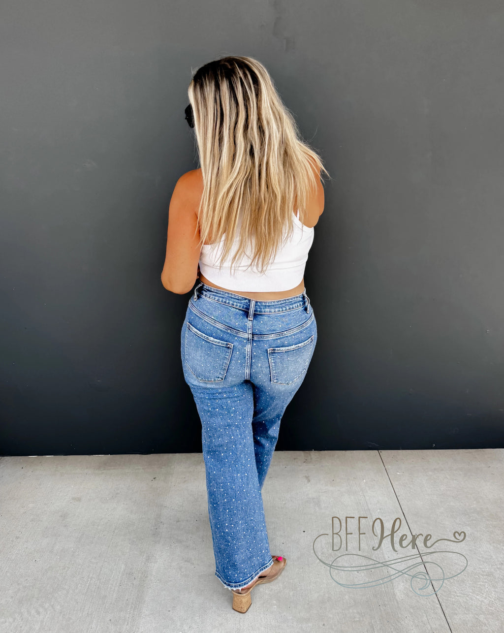 PREORDER: Rhinestone Cowgirl Mid Rise Denim by Blakeley (Ships Beginning of October) - BFF Here