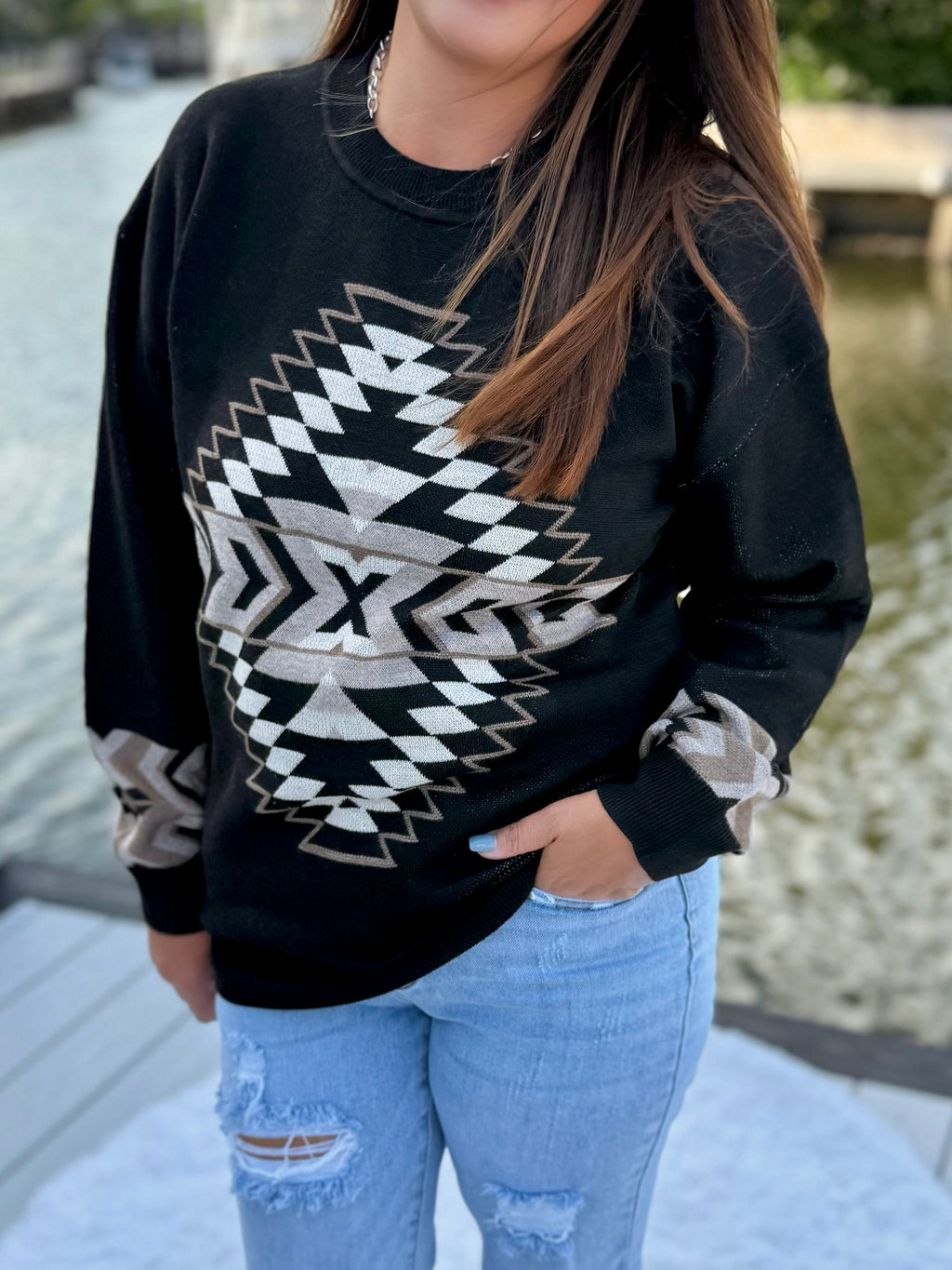 Night Aztec Sweater by Sterling Kreek - BFF Here