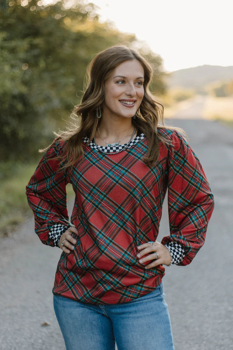 Merry and Checked Top by Sterling Kreek - BFF Here