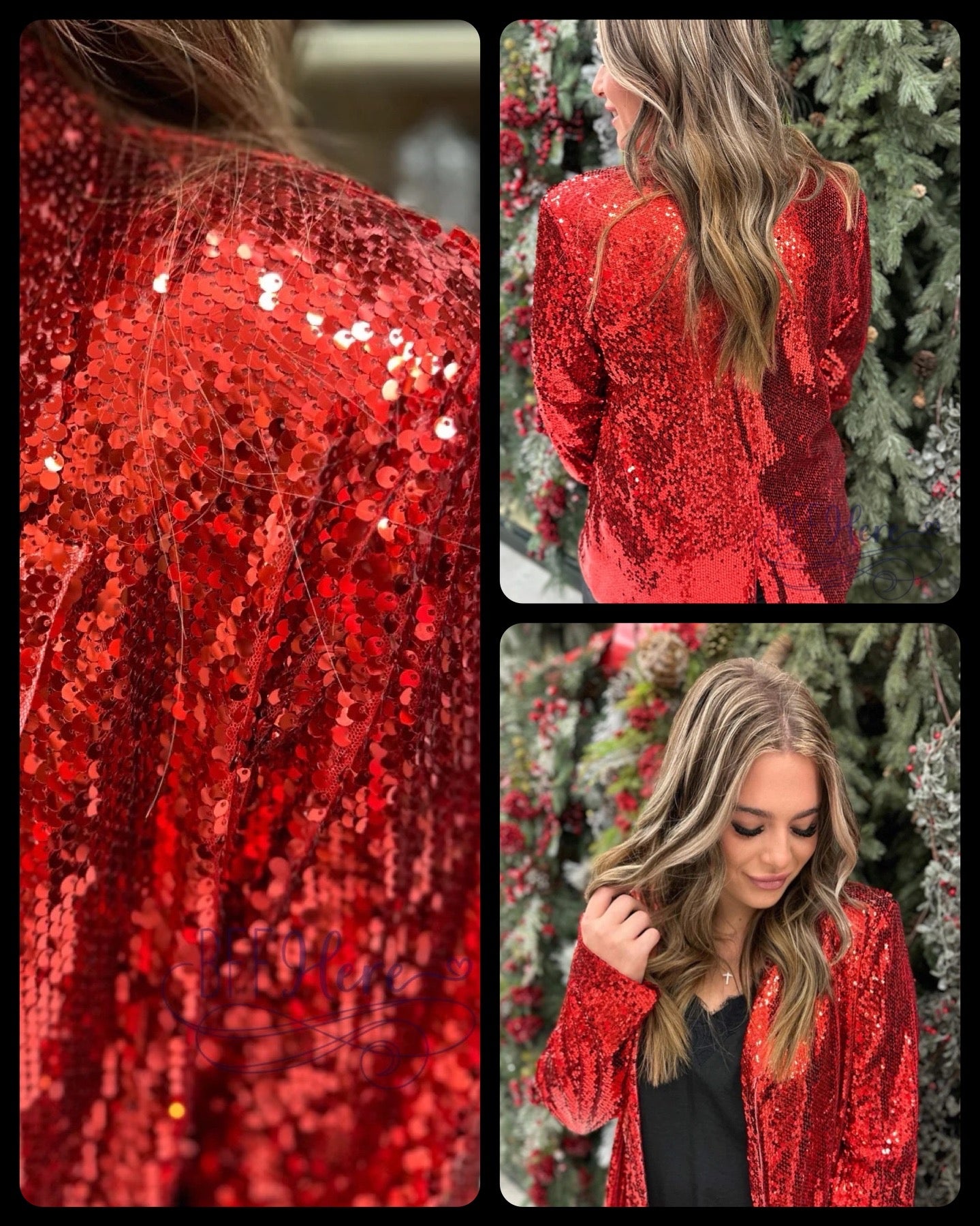 PREORDER-Sequin And The City Blazer / Red (Ships Beginning of December) - BFF Here