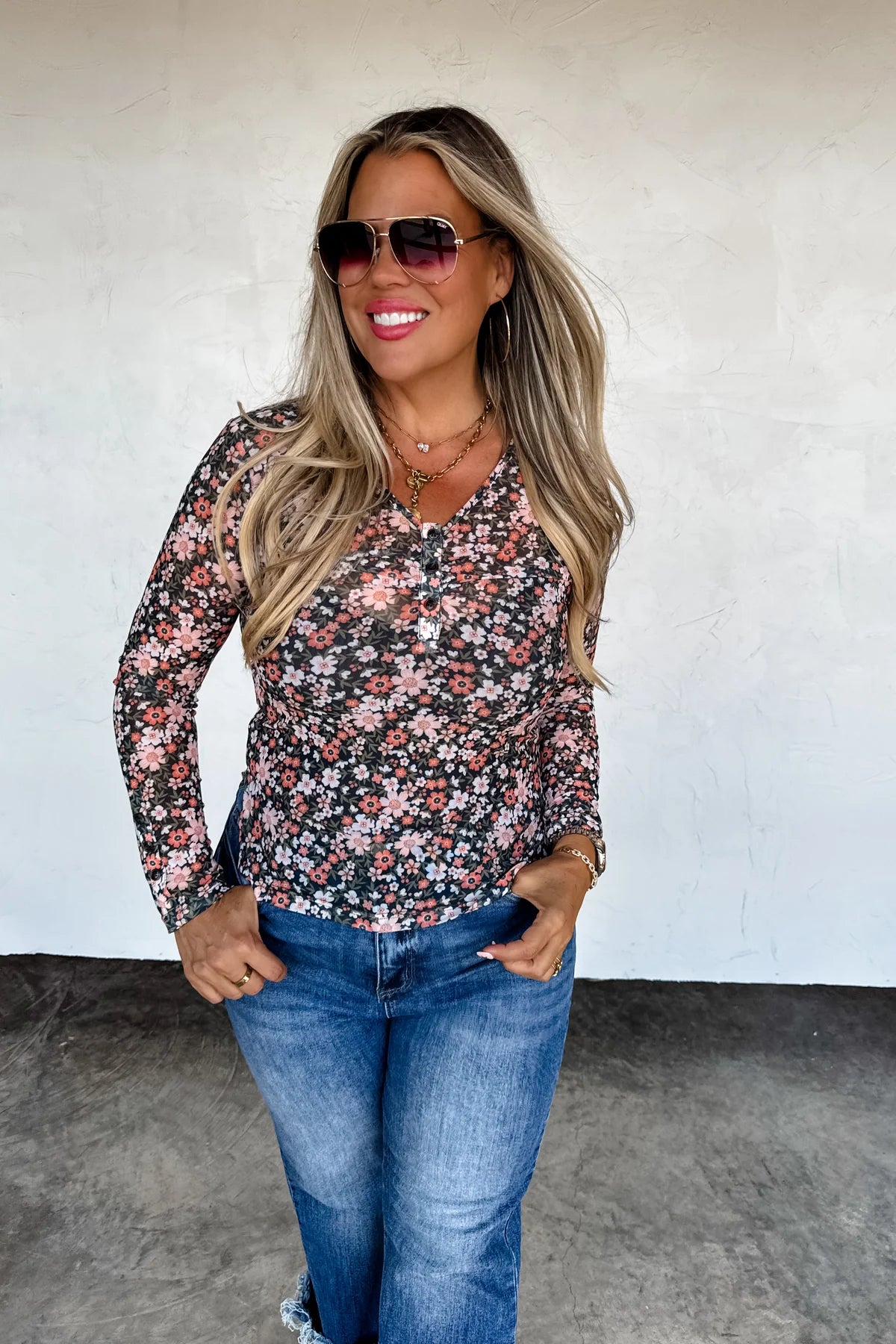 PREORDER: Annie V-Neck Mesh Top by Blakeley (ETA: Late November) - BFF Here