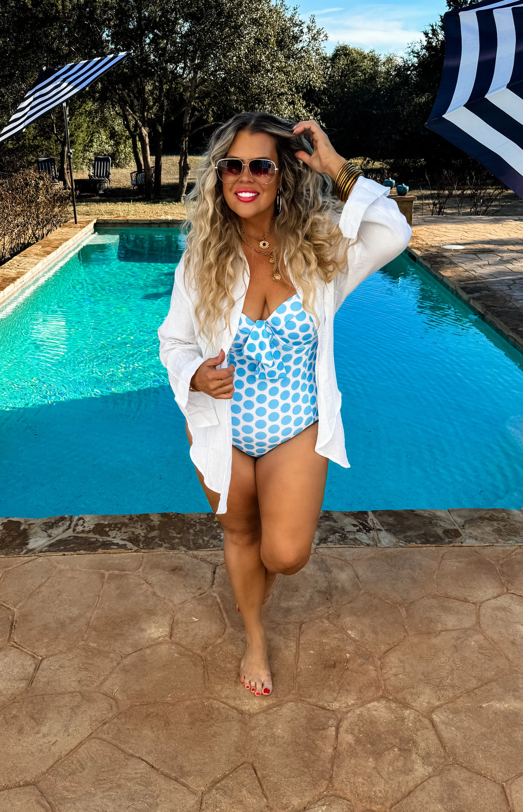 Santorini Shade Gauzy Top / White by Blakeley - BFF Here