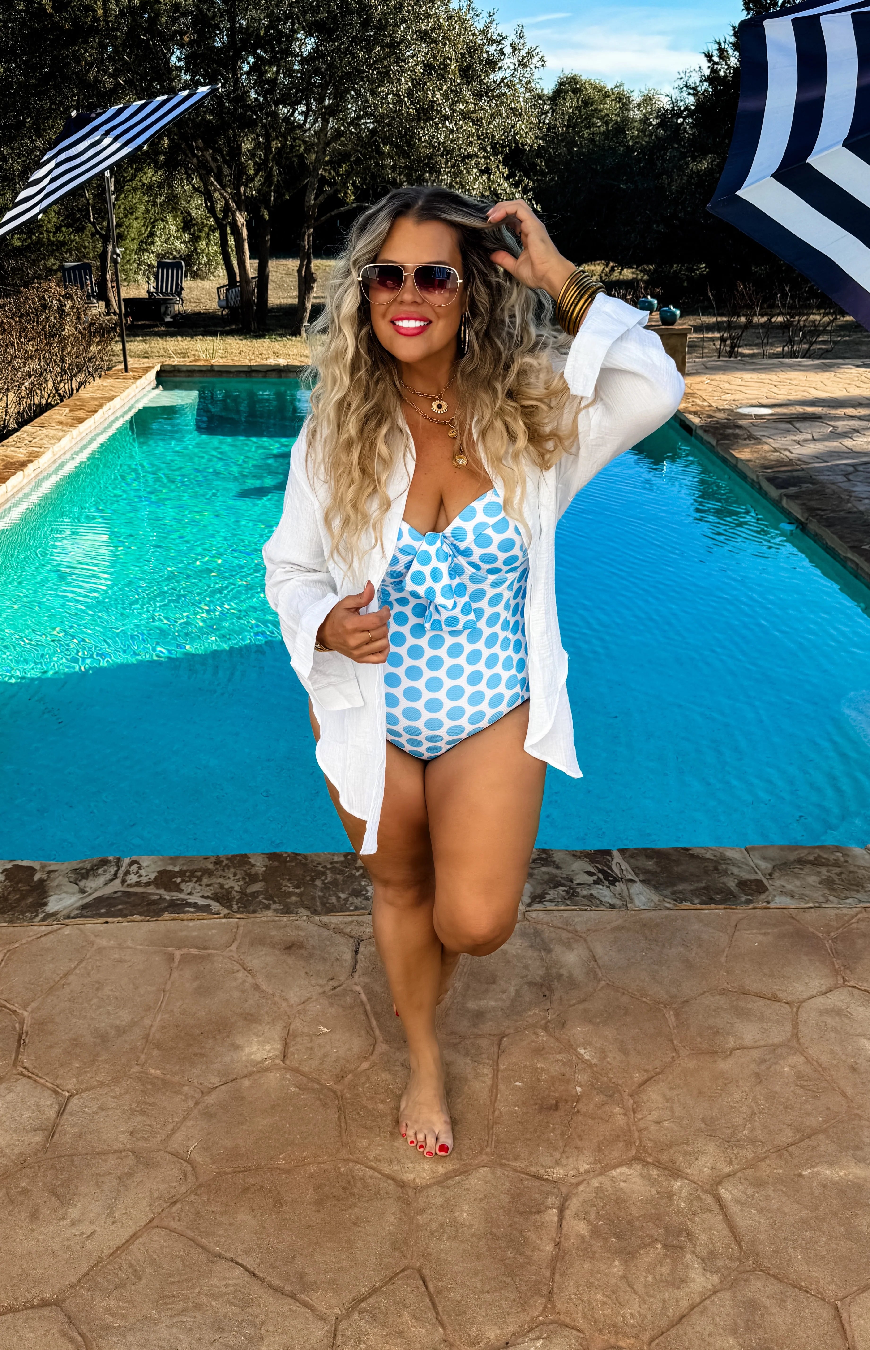 Santorini Shade Gauzy Top / White by Blakeley - BFF Here