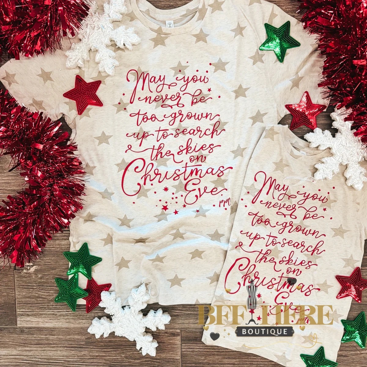 Christmas Eve Star Tee / Youth or Adult - BFF Here