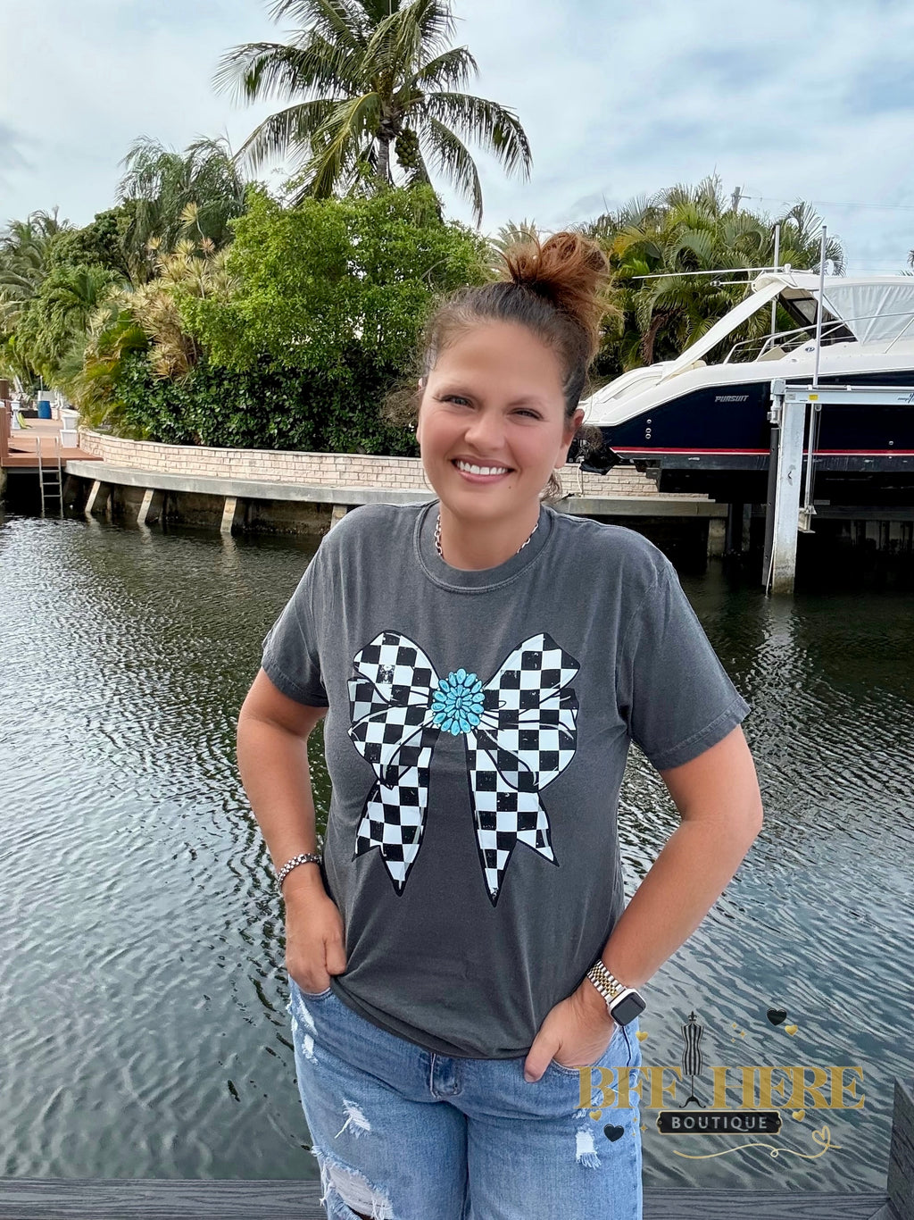Rodeo Rebel Bow Tee - BFF Here