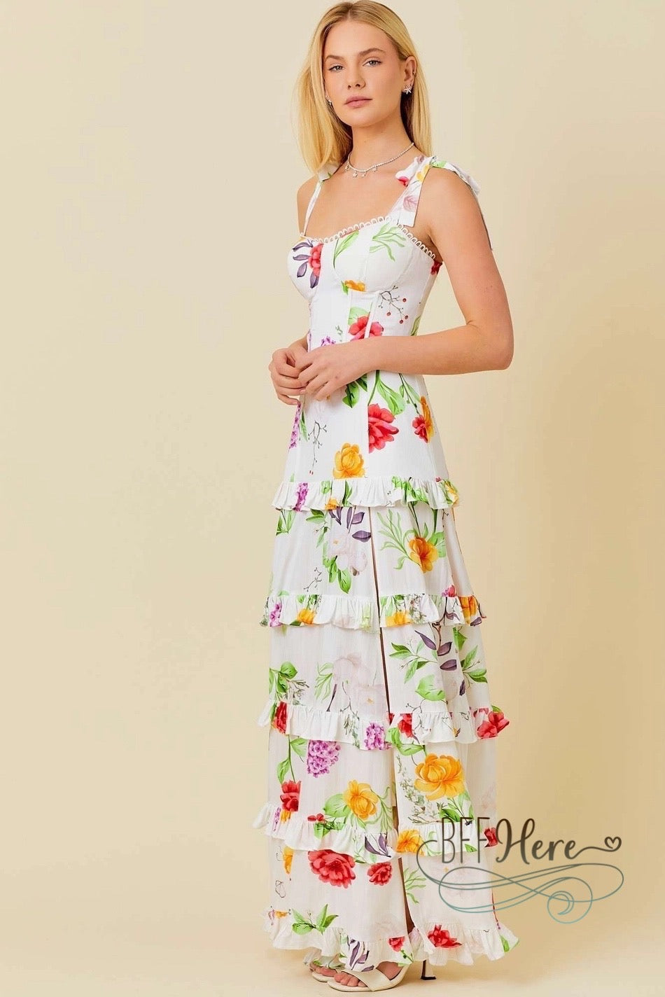 Garden Party Ruffle Maxi Dress - BFF Here