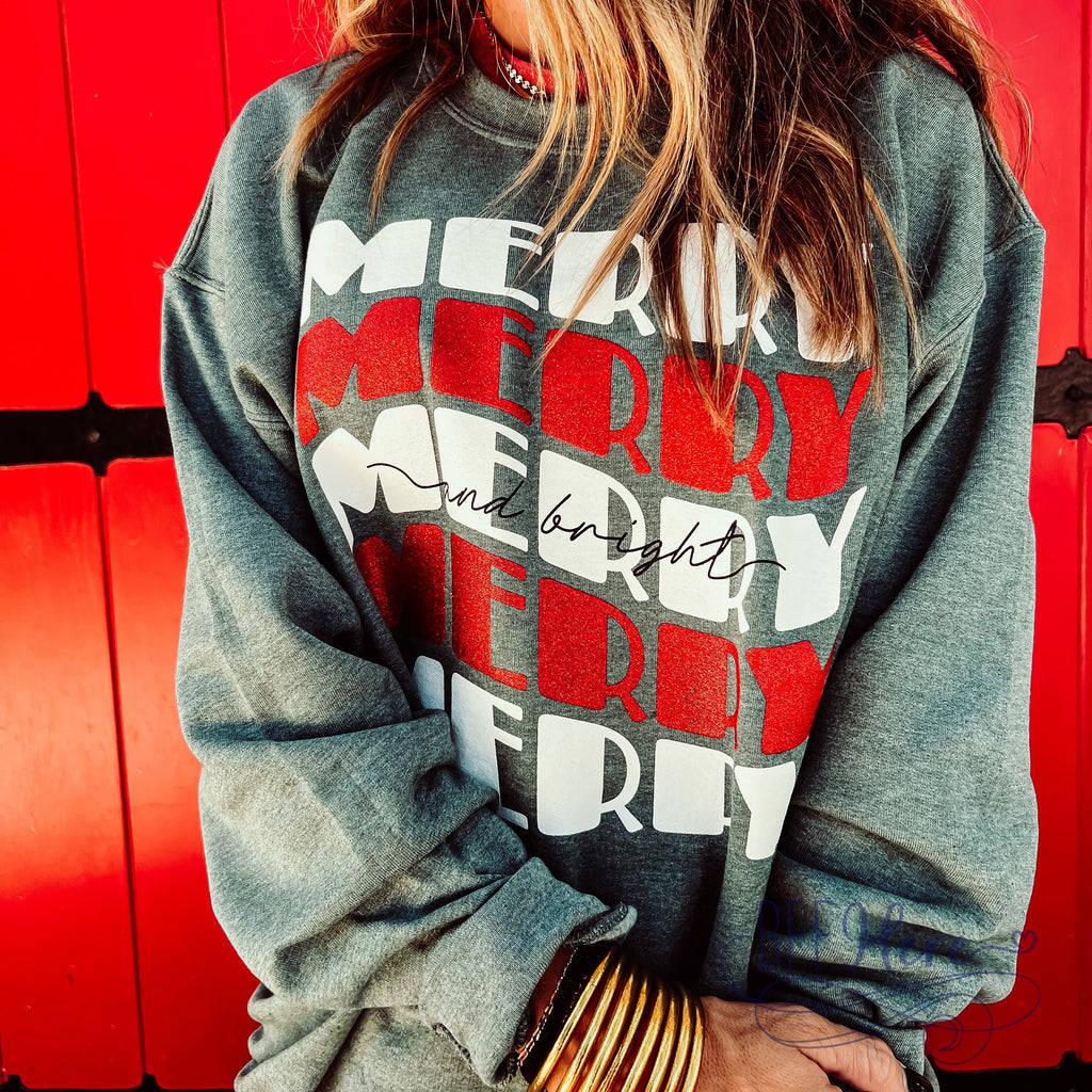 Merry & Bright Sweatshirt - BFF Here