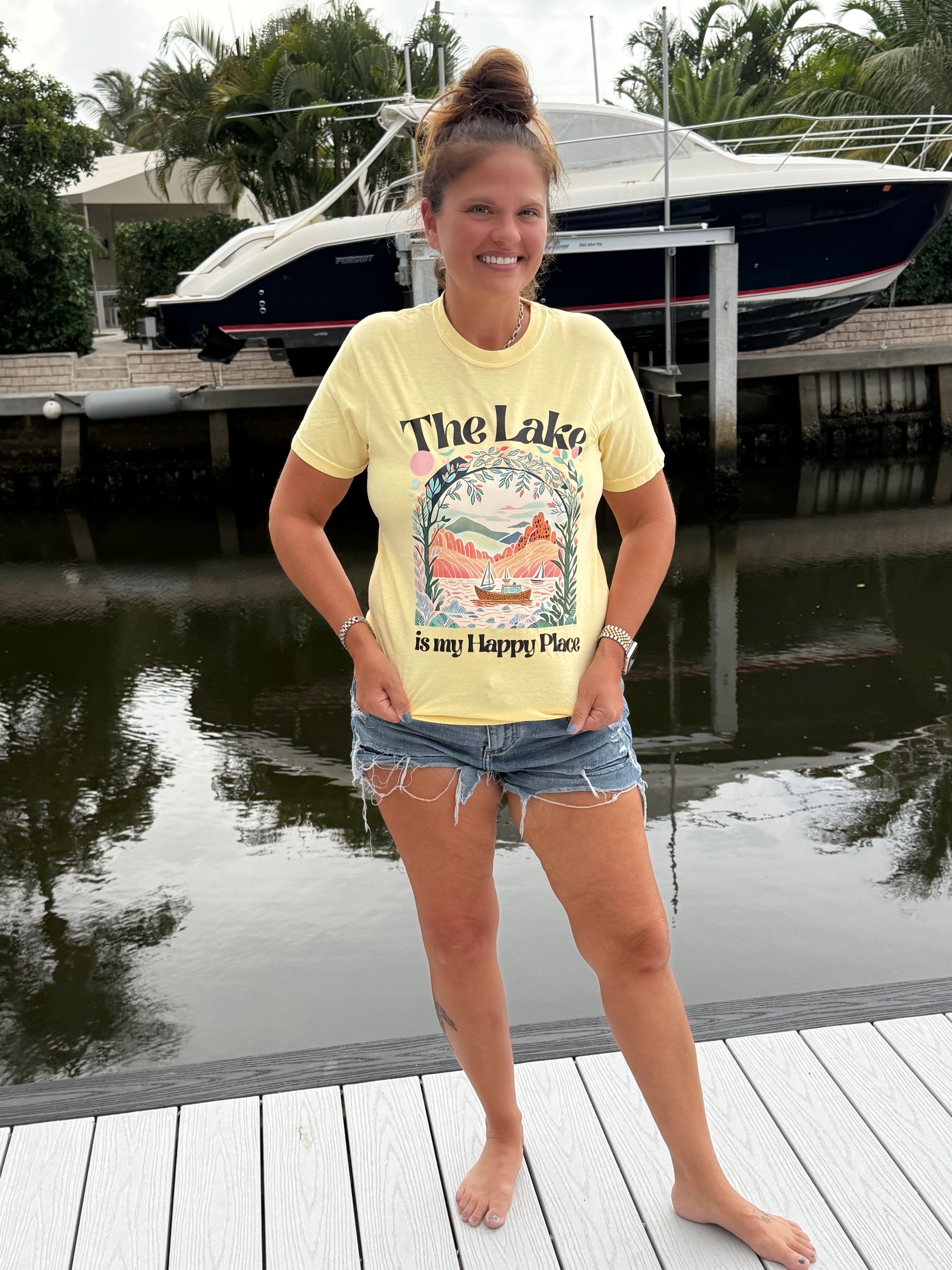 Lake Days & Happy Vibes 
Tee - BFF Here
