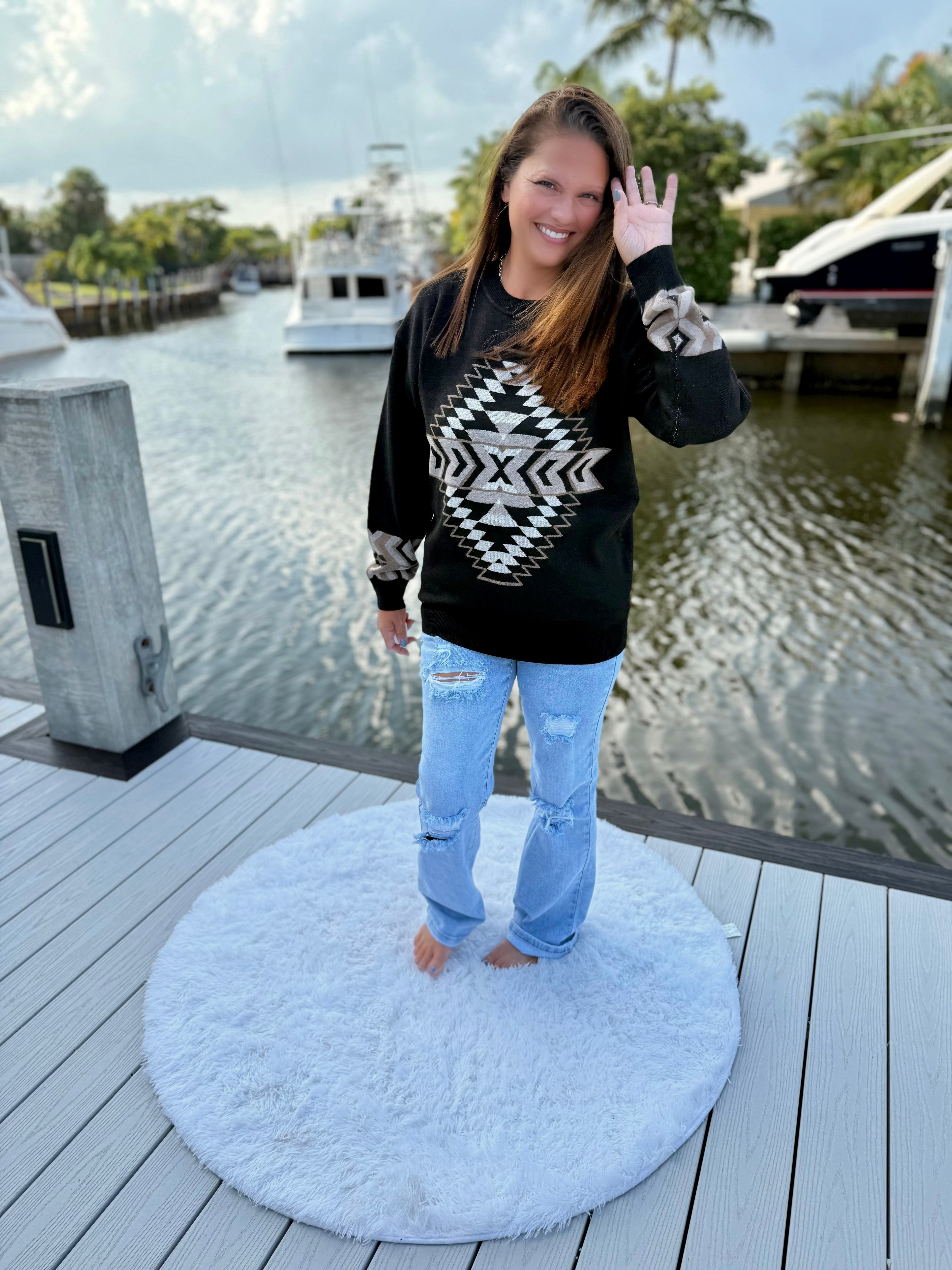 Night Aztec Sweater by Sterling Kreek - BFF Here