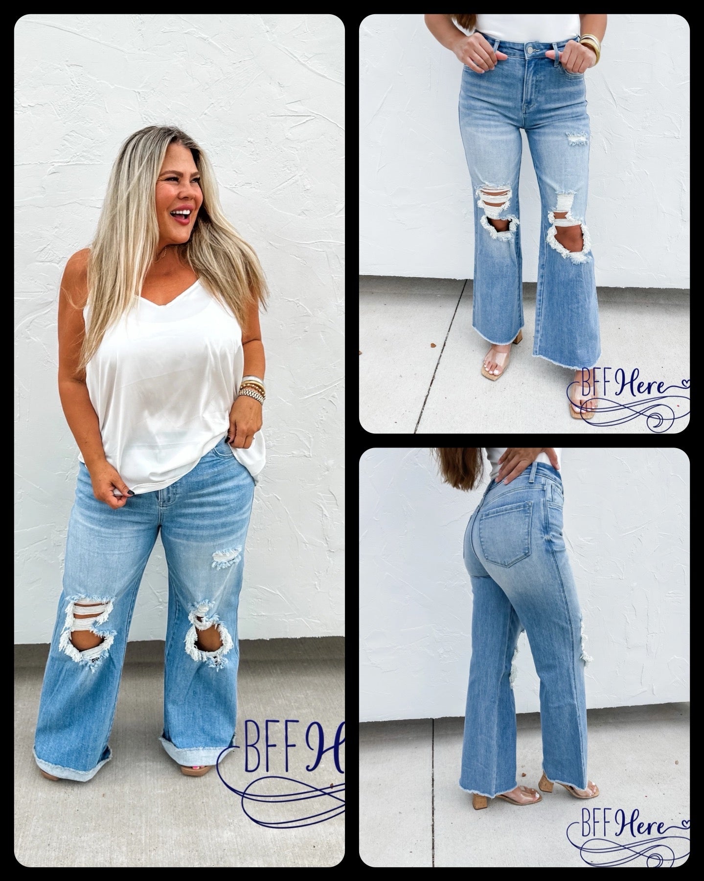 PREORDER: Lightwash Distressed Jeans by Blakeley (Ships Middle of December) - BFF Here