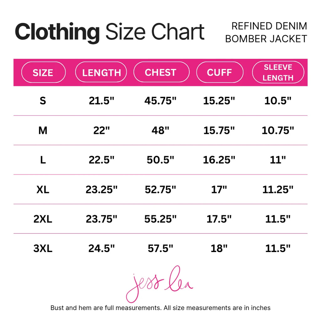 PREORDER: Refined Denim Bomber Jacket / Light Wash  by Jess Lea (ETA: September)