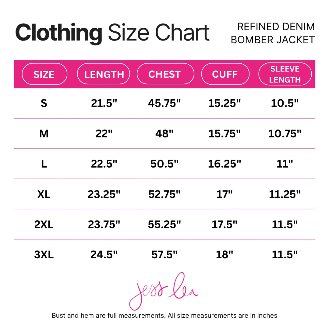 PREORDER: Refined Denim Bomber Jacket / Light Wash  by Jess Lea (ETA: September)