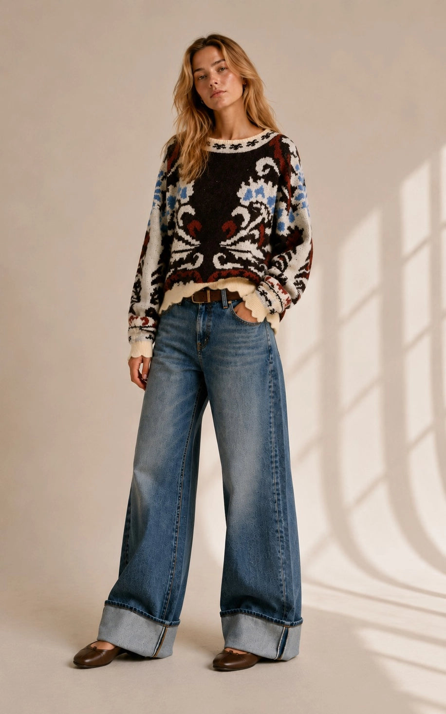 PREORDER: Scalloped Hem Jacquard Sweater / ARRAY by Jade by Jane (ETA: November)