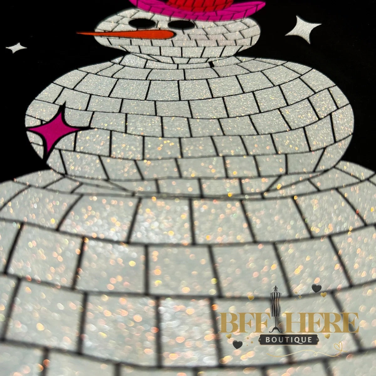 Disco Snowman Glitter Tee - BFF Here