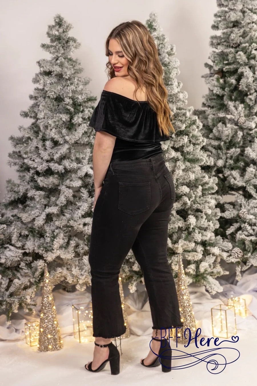 Just A Crush Velvet Bodysuit / Choice of Color - BFF Here