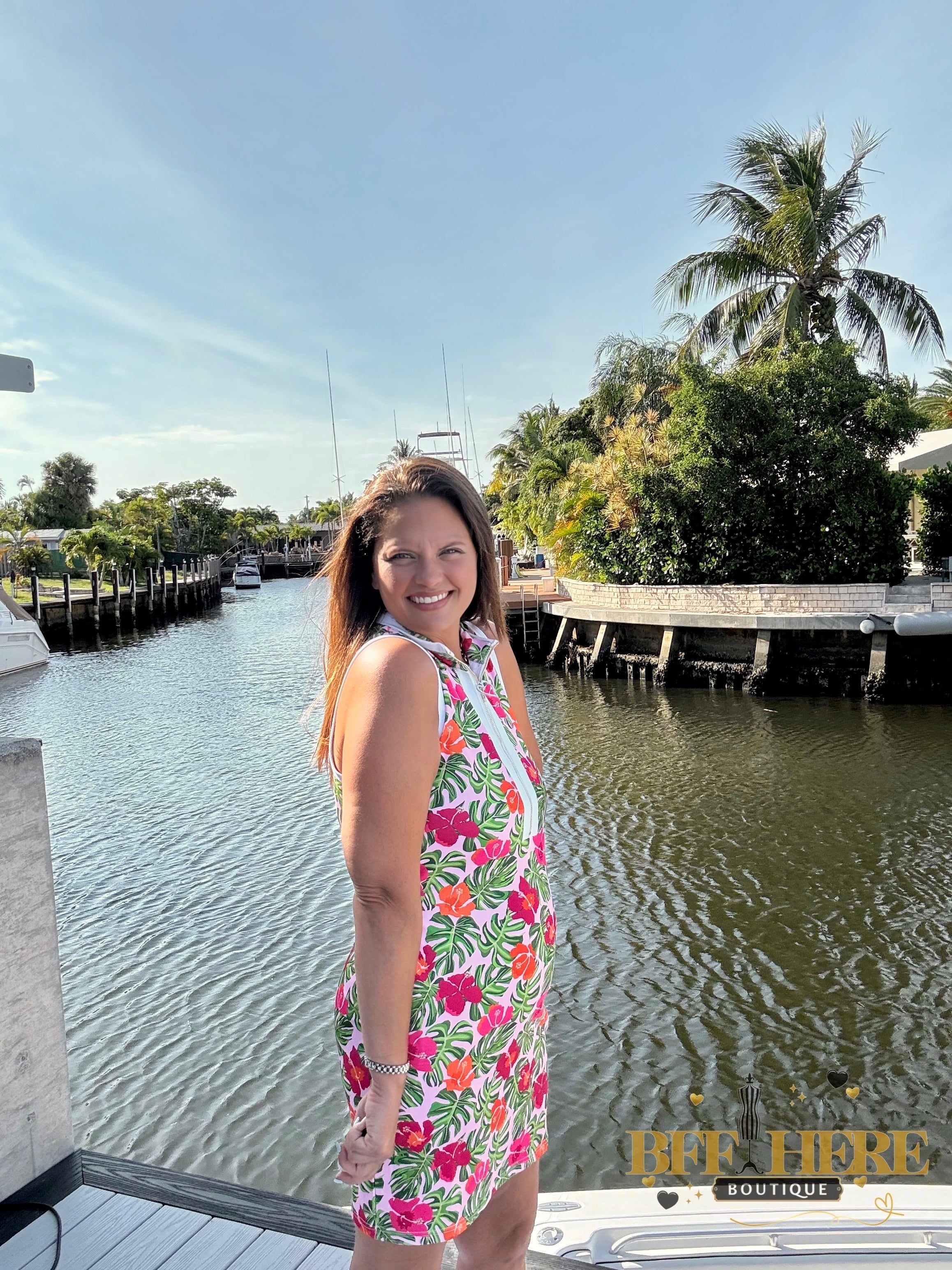 Everyday Zipper Dress / Pink Tropical by Jess Lea - BFF Here