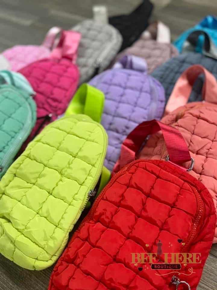 Color Pop Quilted Bubble Crossbody - BFF Here