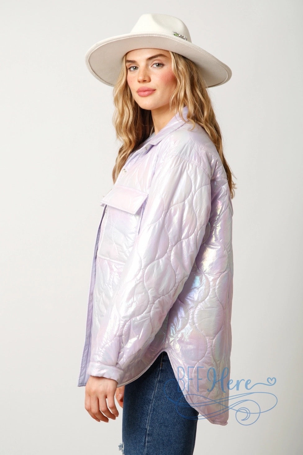 Mystical Glow Iridescent Puffer Jacket / Choice of Color - BFF Here