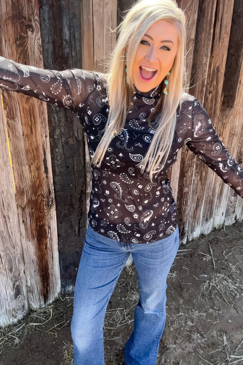 Bandana Babe Mesh Top / Black by Sterling Kreek - BFF Here