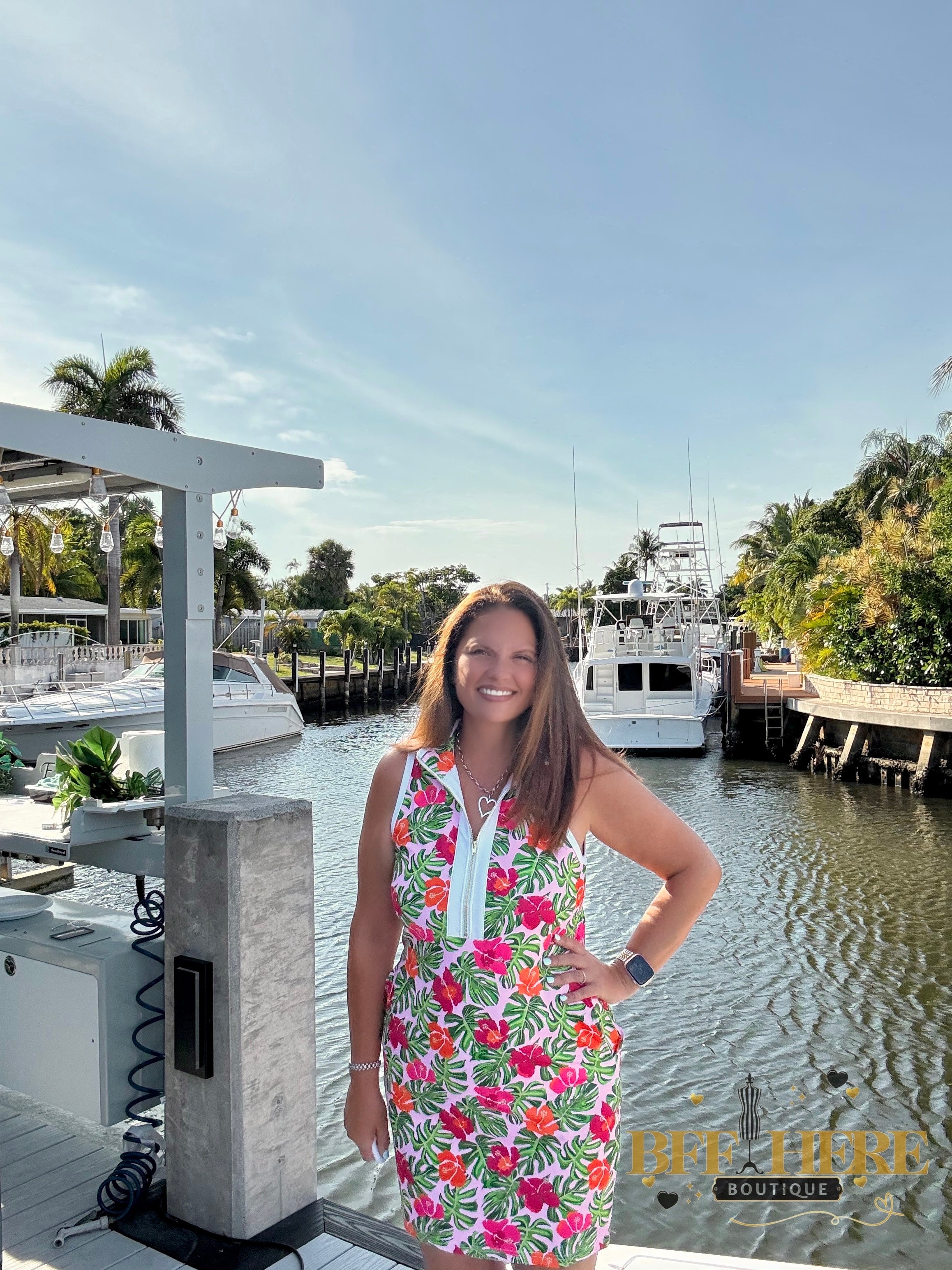 Everyday Zipper Dress / Pink Tropical by Jess Lea - BFF Here