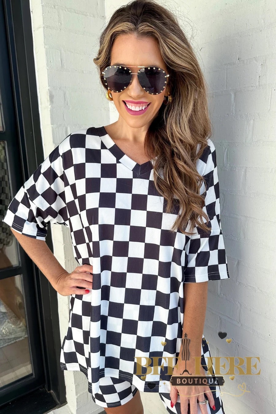 Daily Basis Biker Set, Black White Checkered Set by Jess Lea - BFF Here