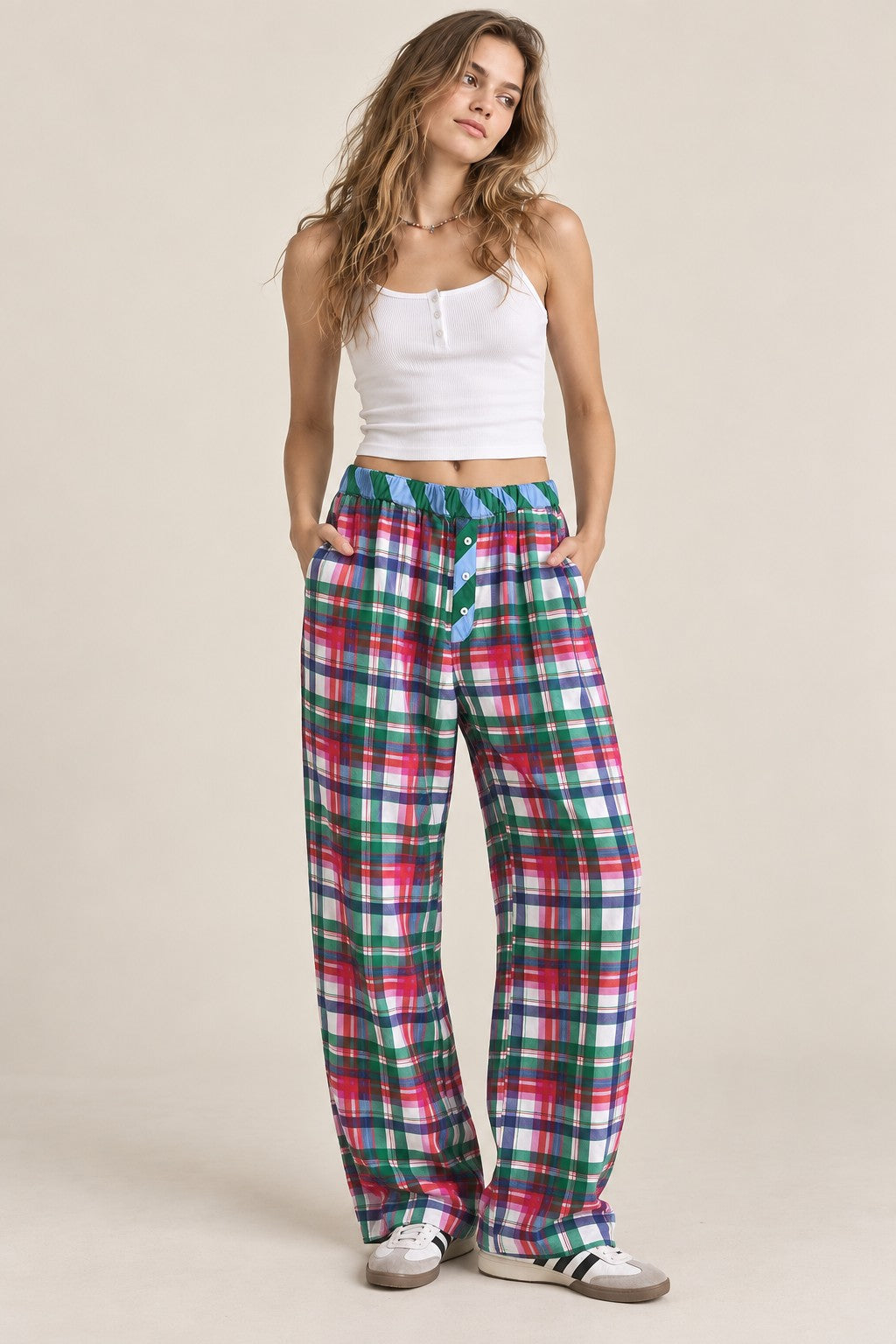 PREORDER: Plaid Wide Leg Lounge Pants / ARRAY by Jade by Jane (ETA: November)