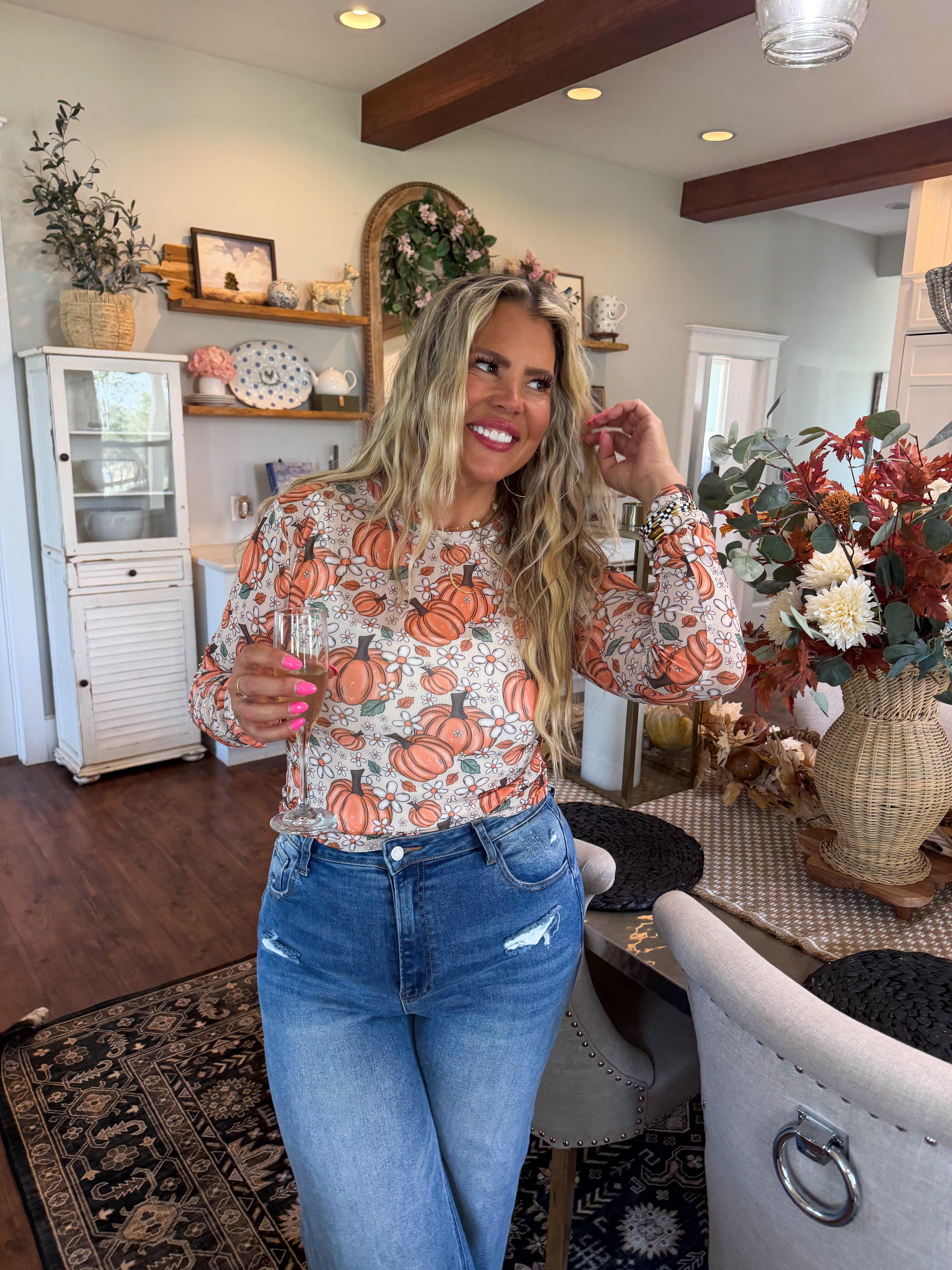 PREORDER: Harvest Bloom Mesh Top by Blakeley (ETA: October)