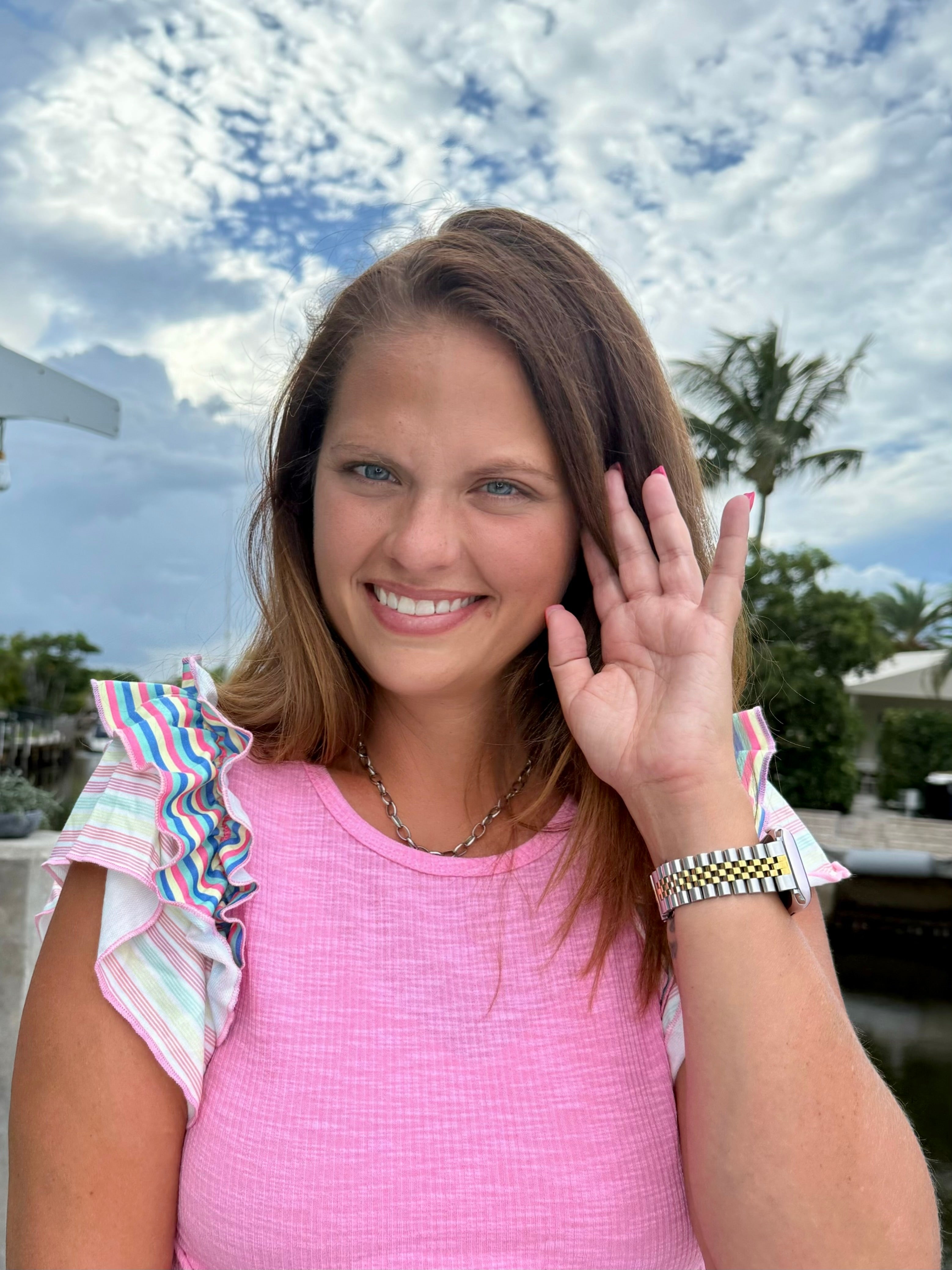 Candy Pop Ruffle Sleeve Tee - BFF Here