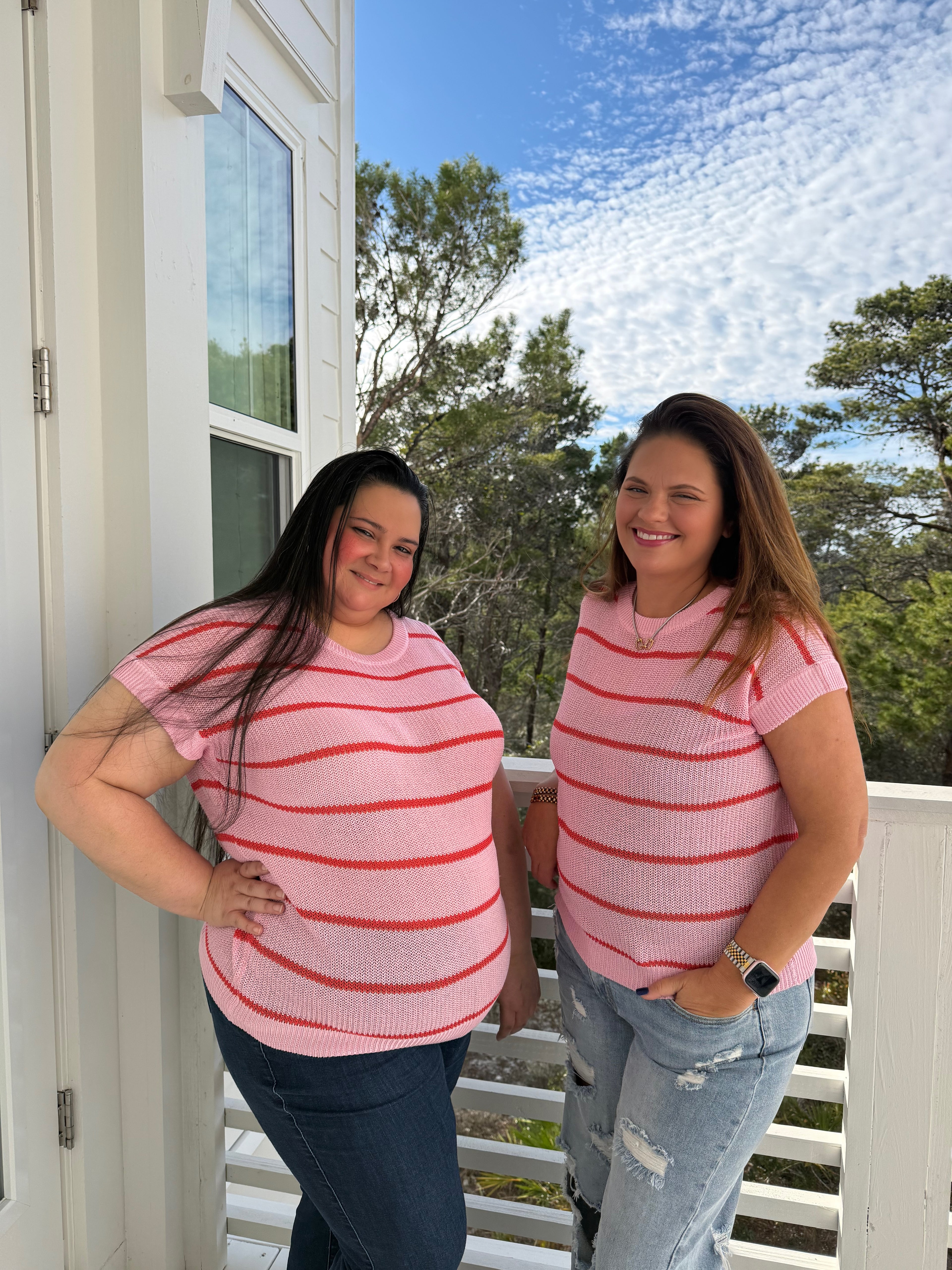 Relaxed Fit Striped Short Sleeve Knit Top by Sew In Love (Ships 2-3 weeks) - BFF Here