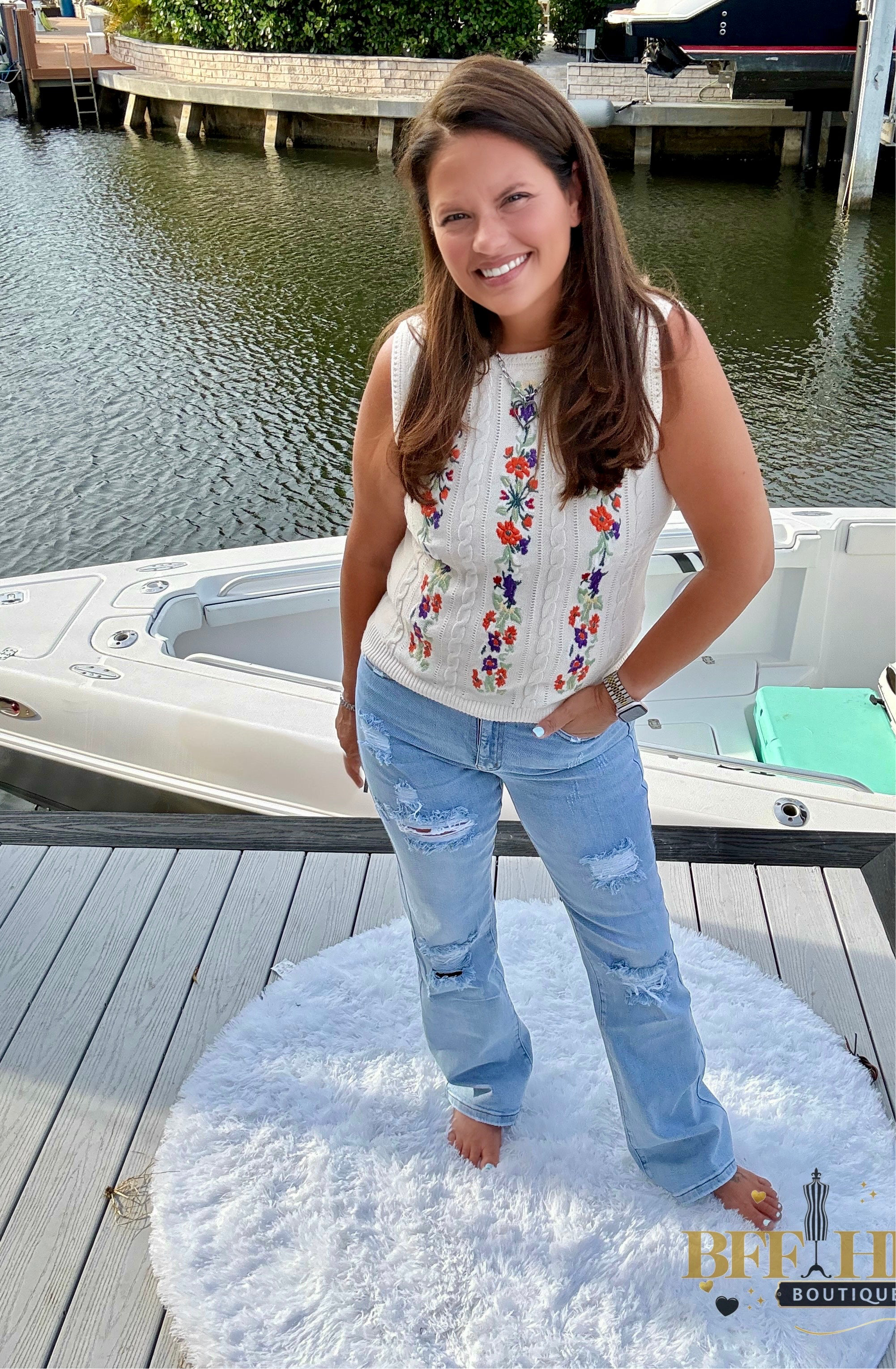 Wildflower Knit Sweater Tank - BFF Here