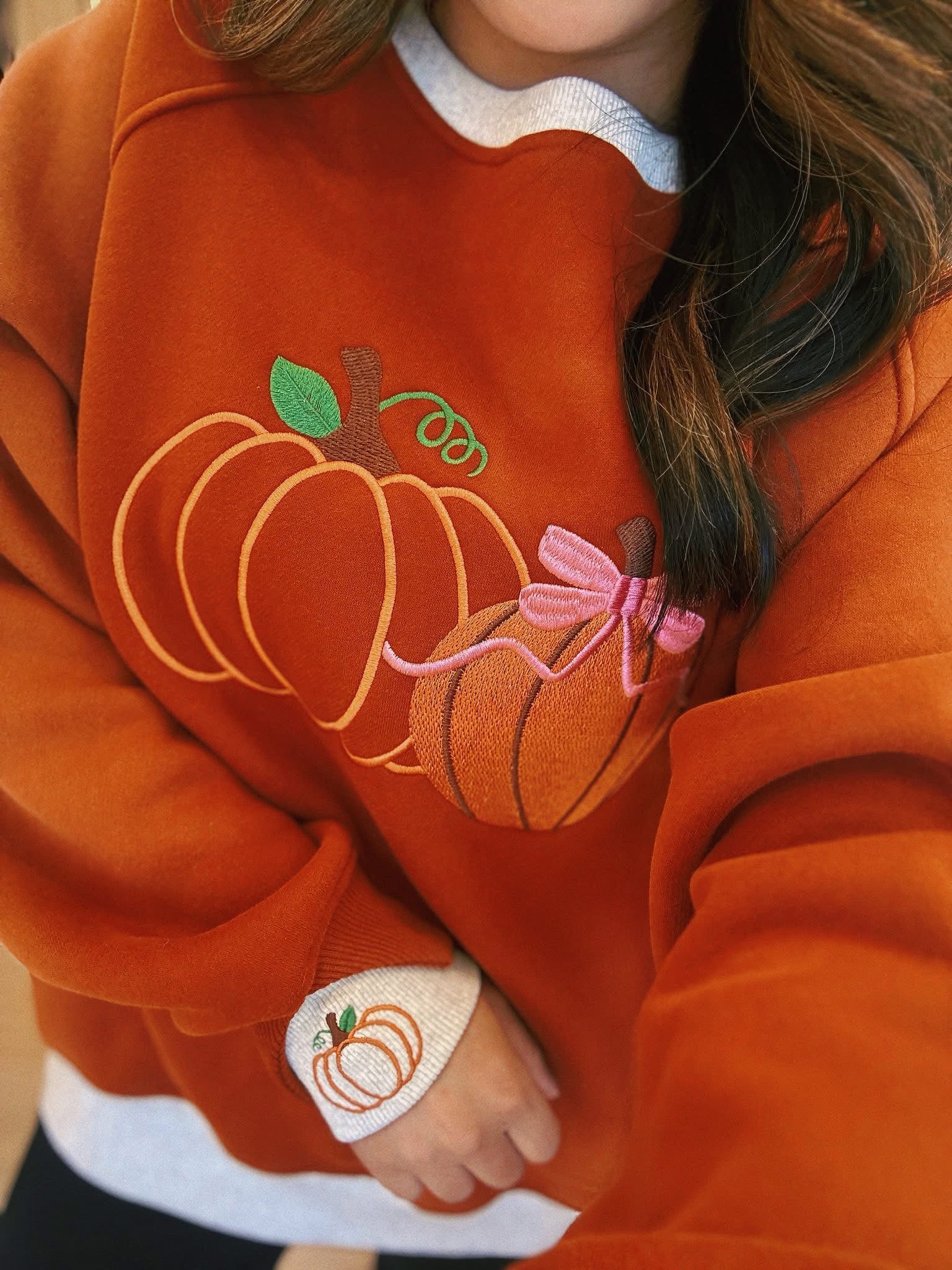 PREORDER: Pretty Little Pumpkins Layerpop™ Double Cuffs Sweatshirt by JadyK (ETA: September)