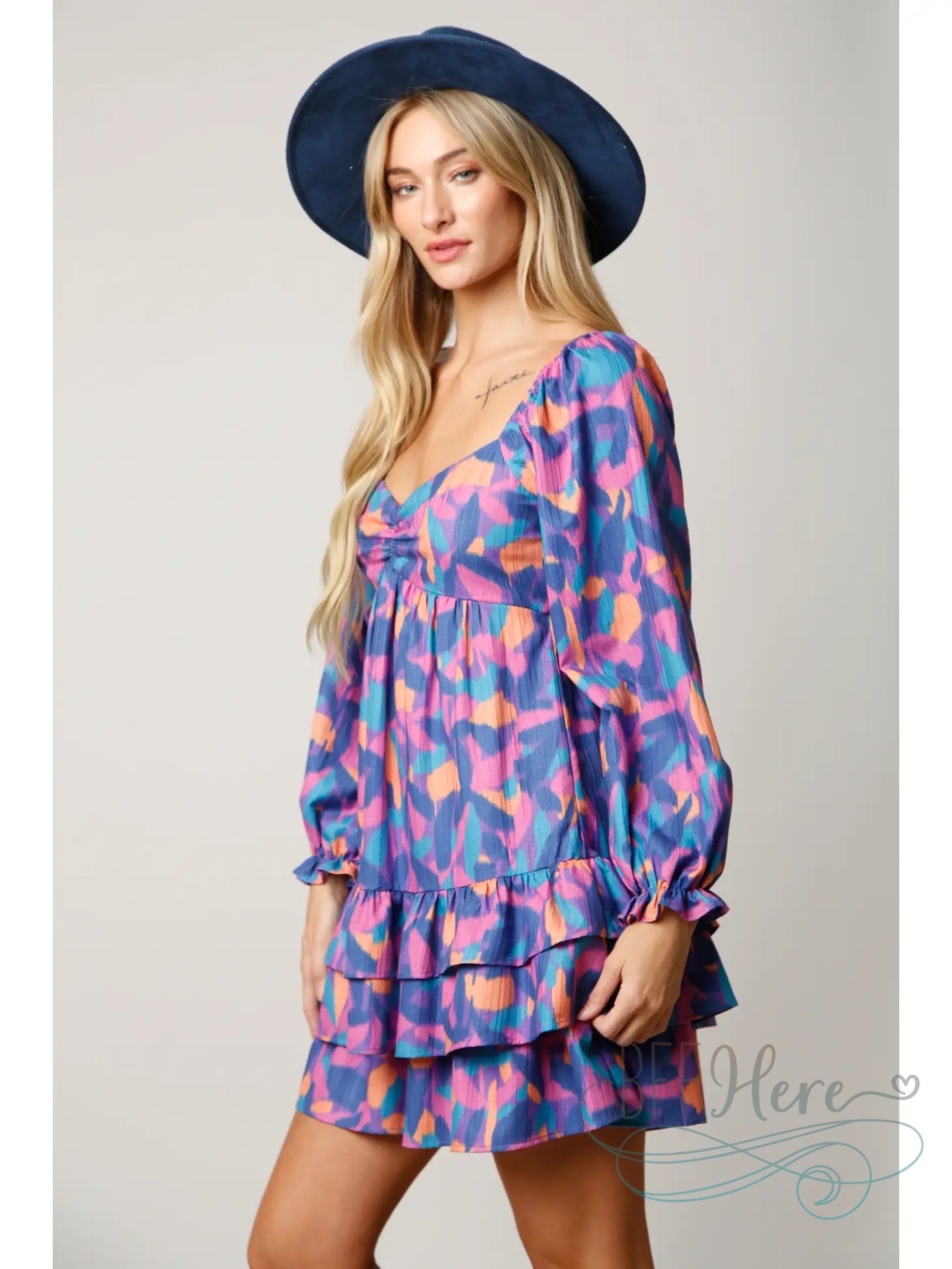 Garden Romance: Flowy Tiered Dress with Delicate Florals - BFF Here