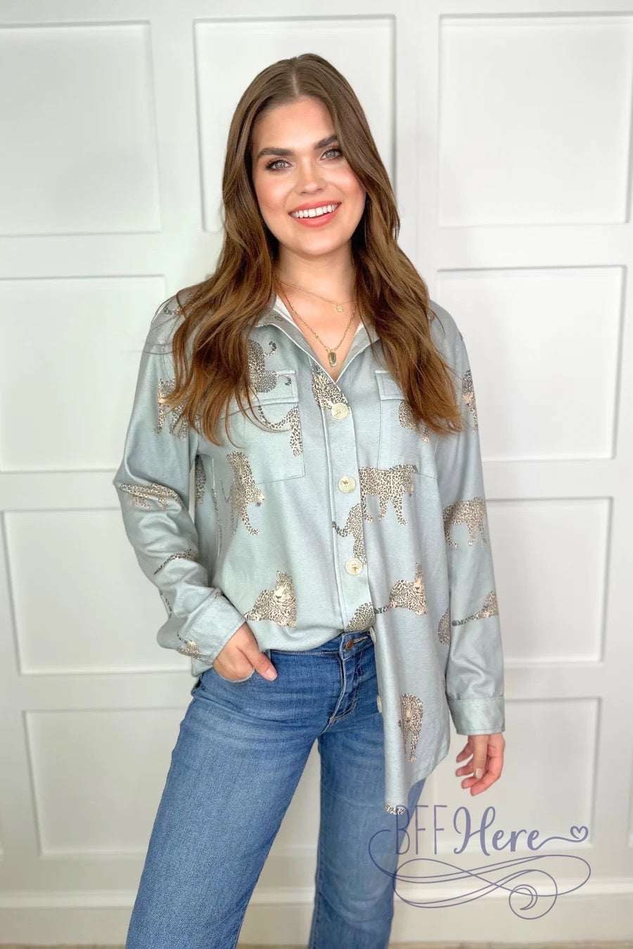 PREORDER-Take A Walk Cheetah Button Up Top (Ships Beginning of December) - BFF Here