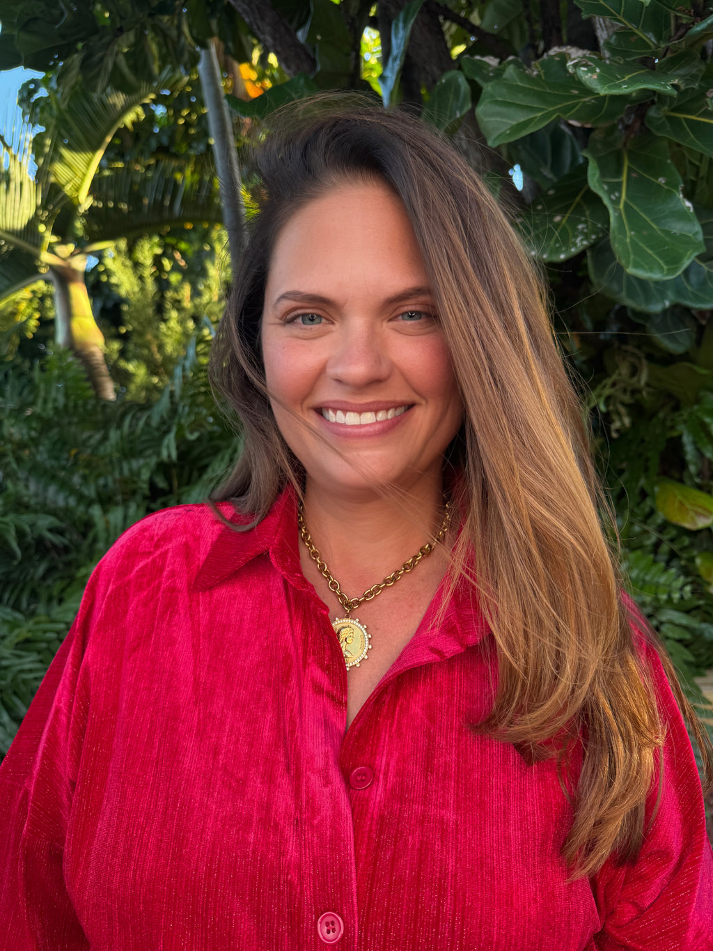 Prim Button Up Velvet Top by Jess Lea /  Red - BFF Here